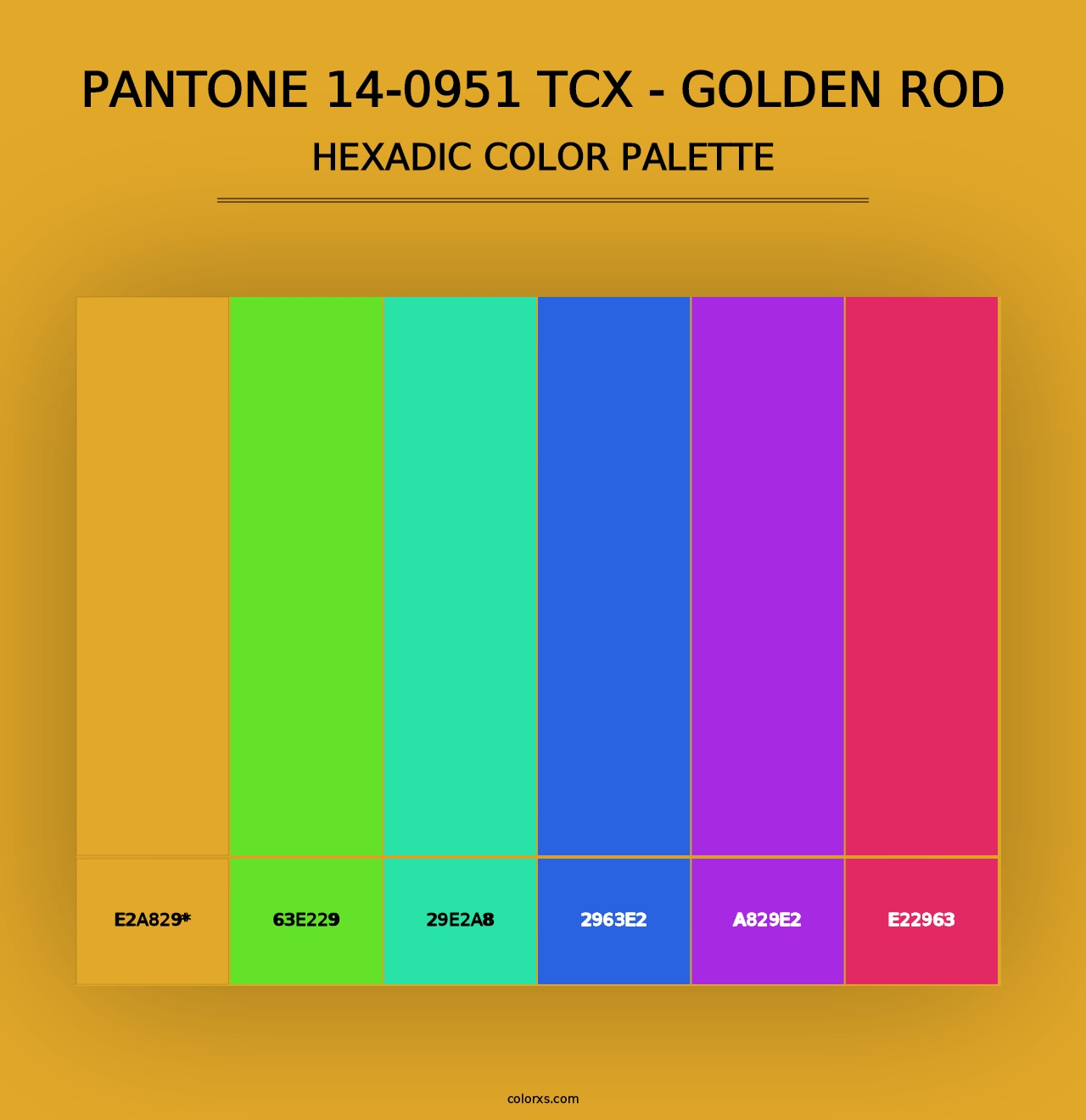 PANTONE 14-0951 TCX - Golden Rod - Hexadic Color Palette