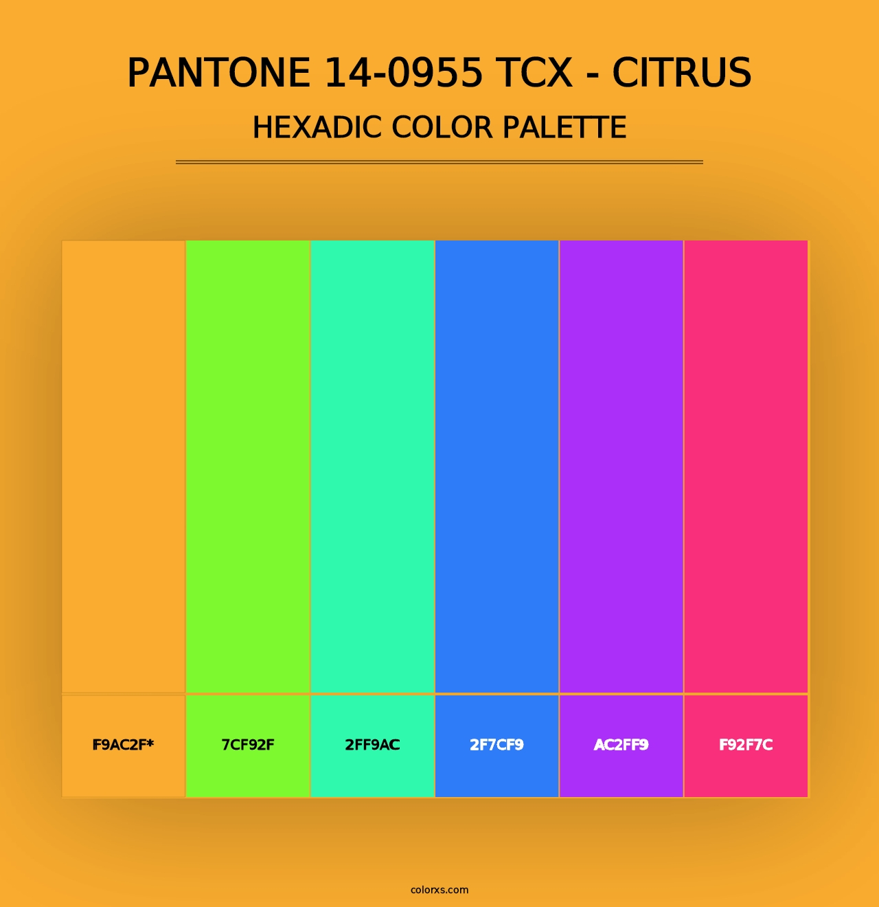 PANTONE 14-0955 TCX - Citrus - Hexadic Color Palette