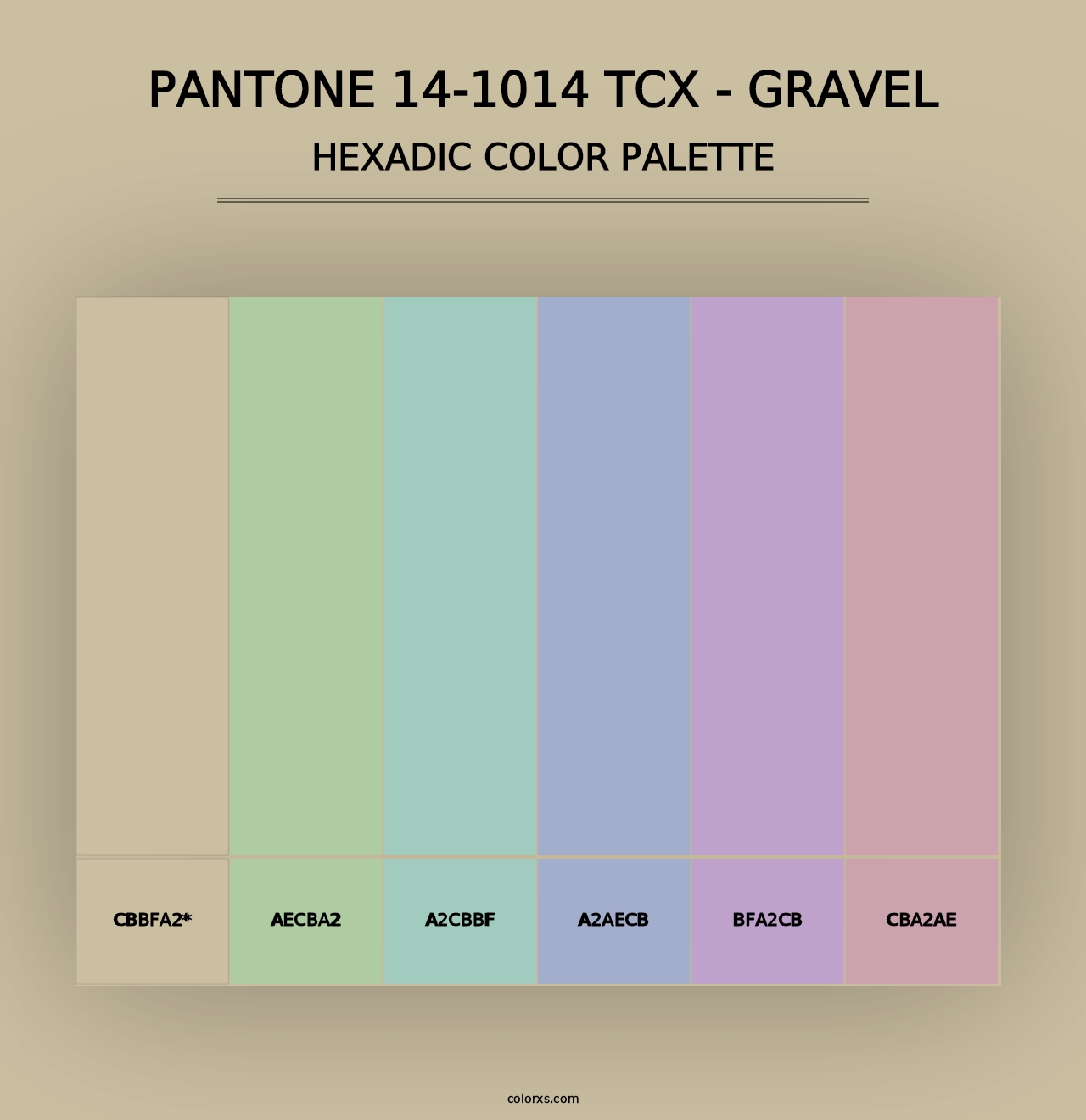 PANTONE 14-1014 TCX - Gravel - Hexadic Color Palette