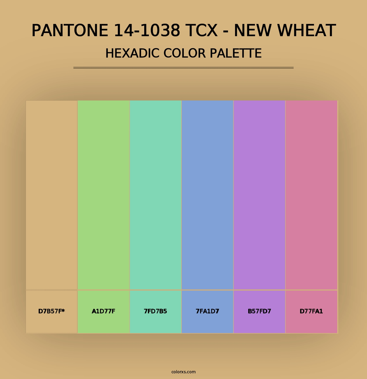 PANTONE 14-1038 TCX - New Wheat - Hexadic Color Palette