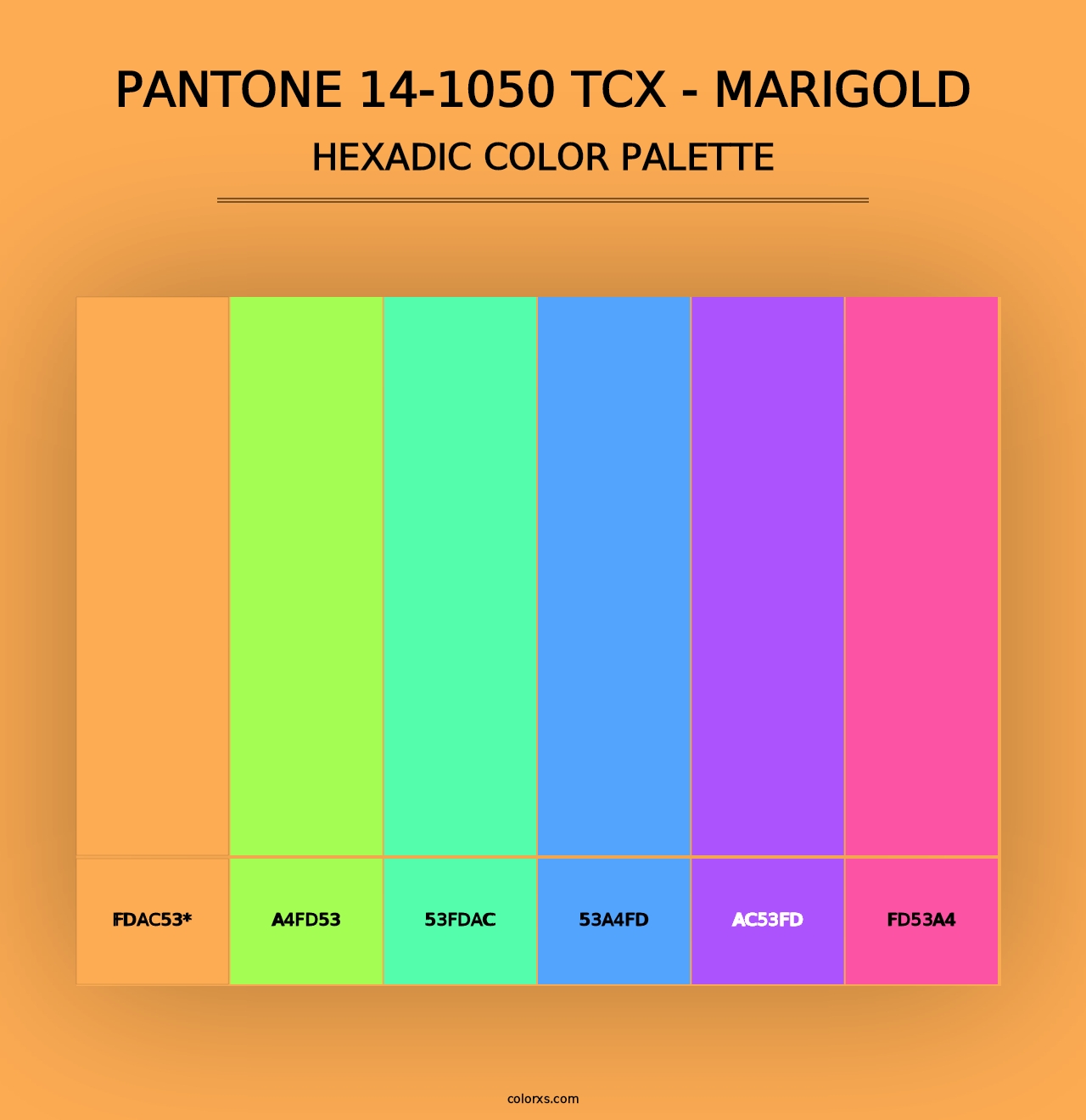 PANTONE 14-1050 TCX - Marigold - Hexadic Color Palette