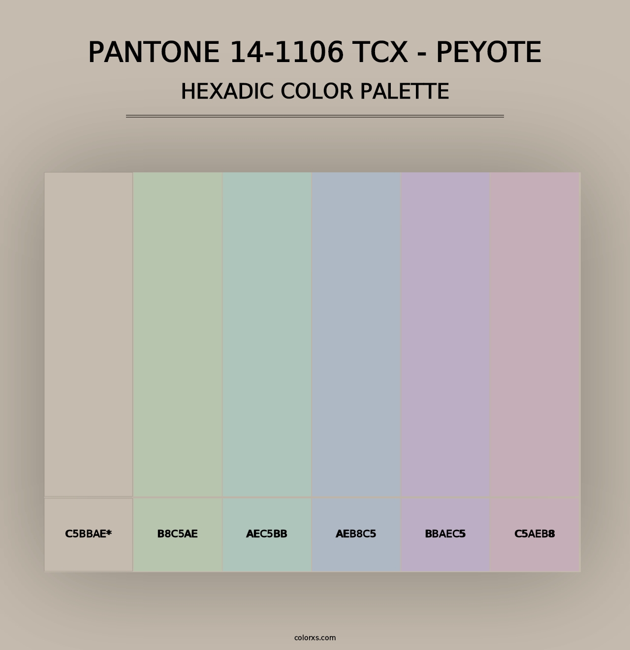 PANTONE 14-1106 TCX - Peyote - Hexadic Color Palette