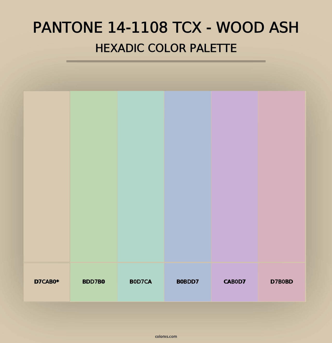 PANTONE 14-1108 TCX - Wood Ash - Hexadic Color Palette