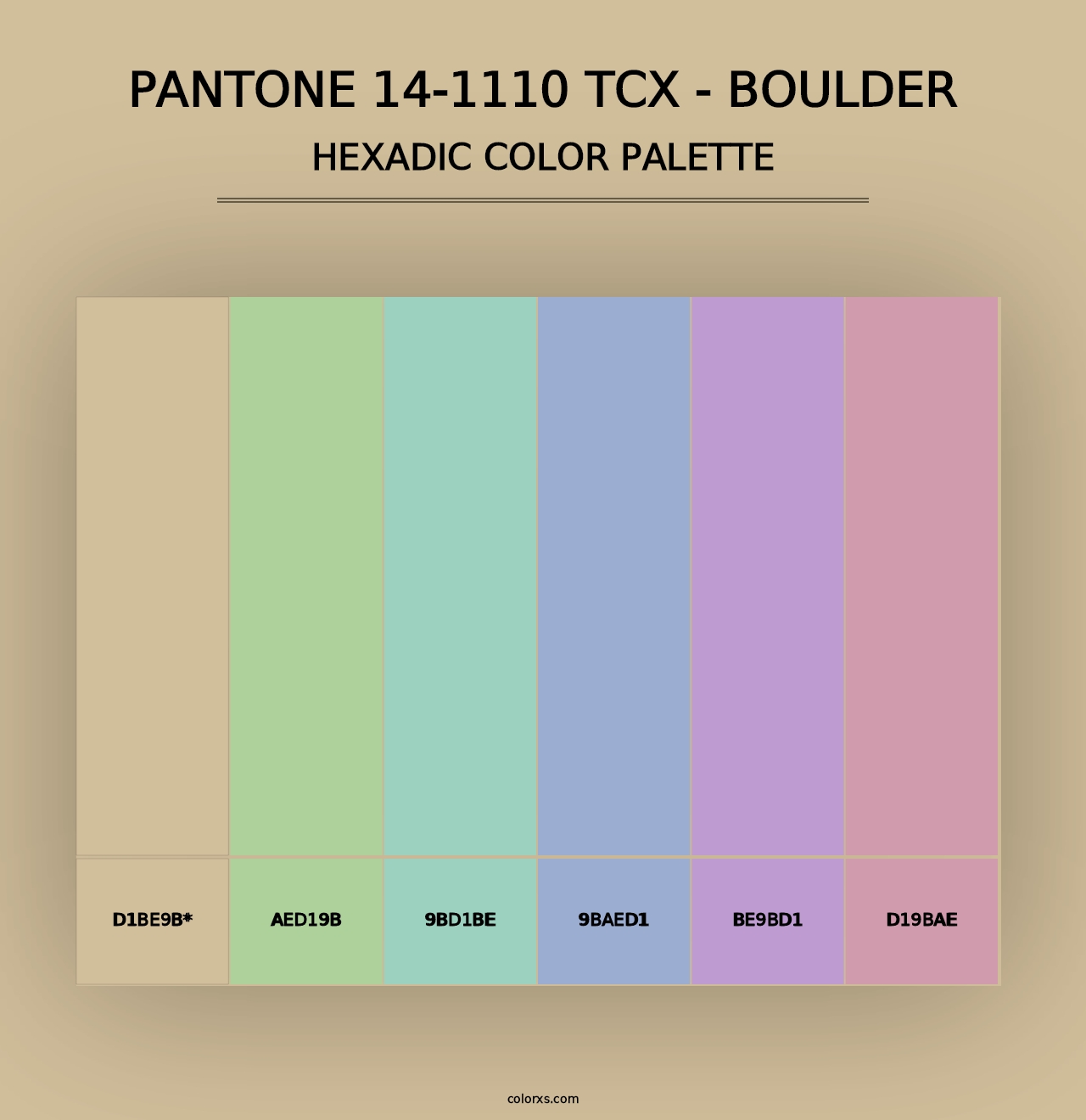 PANTONE 14-1110 TCX - Boulder - Hexadic Color Palette