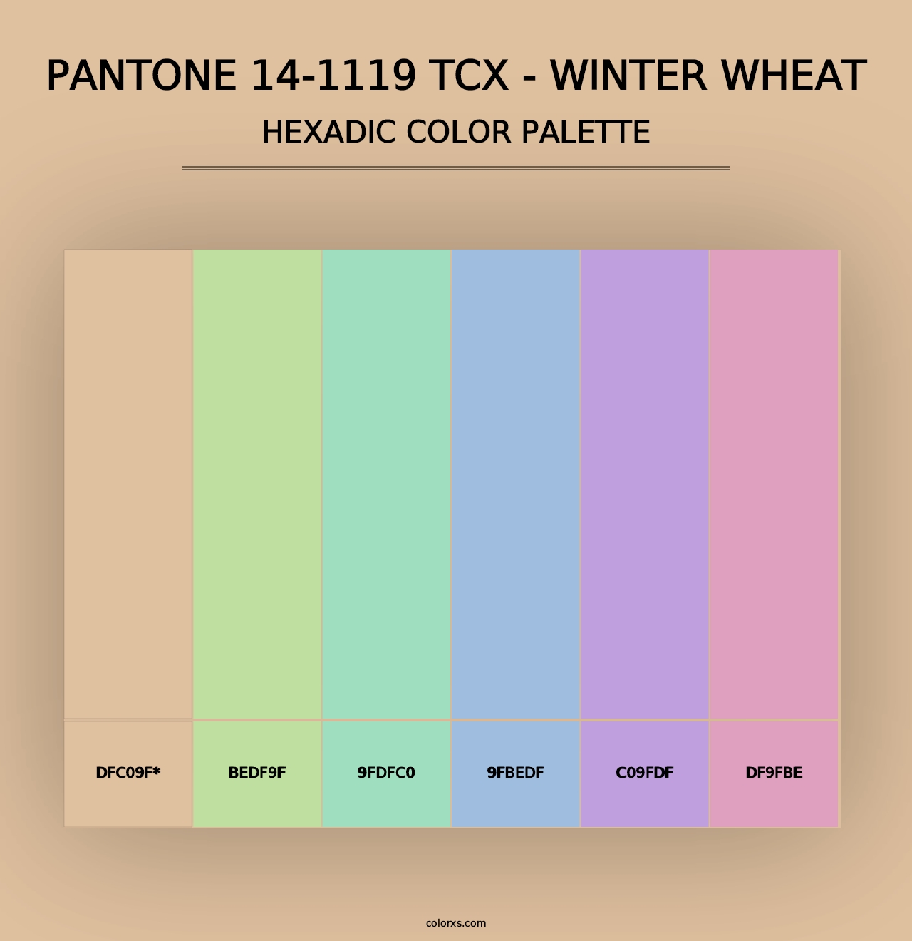 PANTONE 14-1119 TCX - Winter Wheat - Hexadic Color Palette