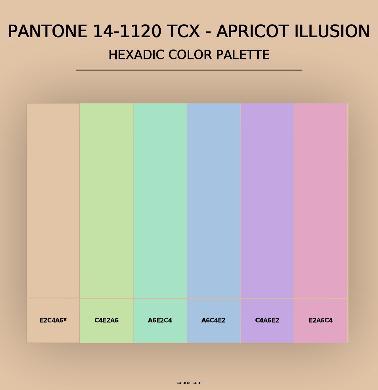 PANTONE 14-1120 TCX - Apricot Illusion - Hexadic Color Palette