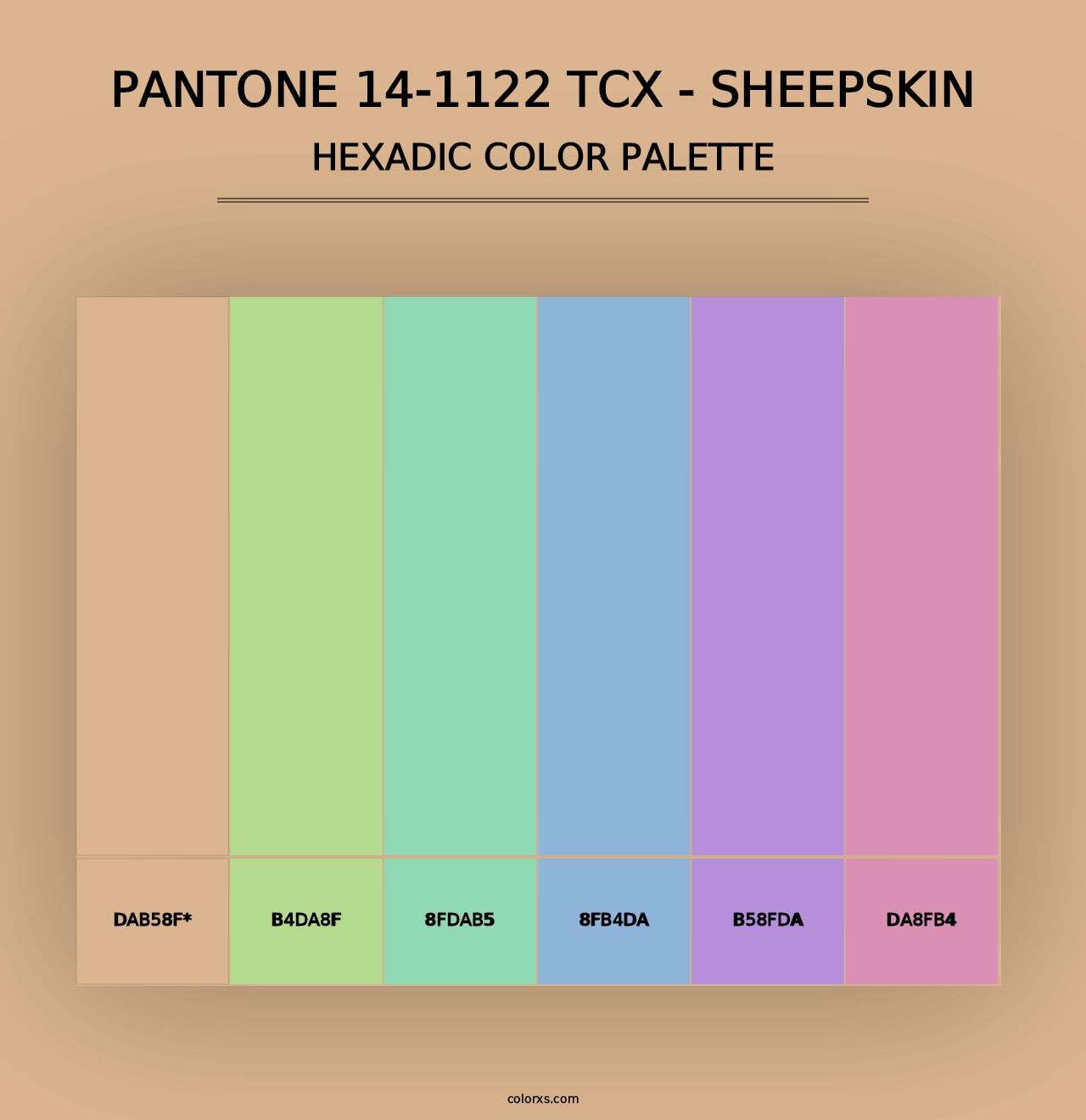 PANTONE 14-1122 TCX - Sheepskin - Hexadic Color Palette