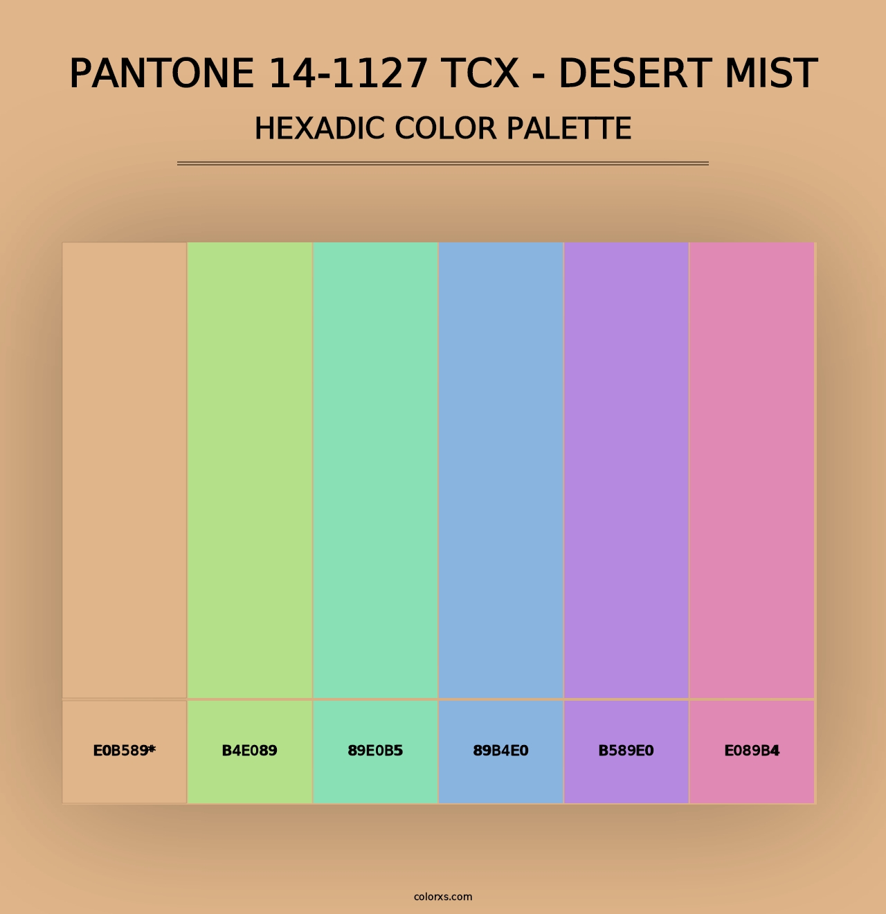 PANTONE 14-1127 TCX - Desert Mist - Hexadic Color Palette