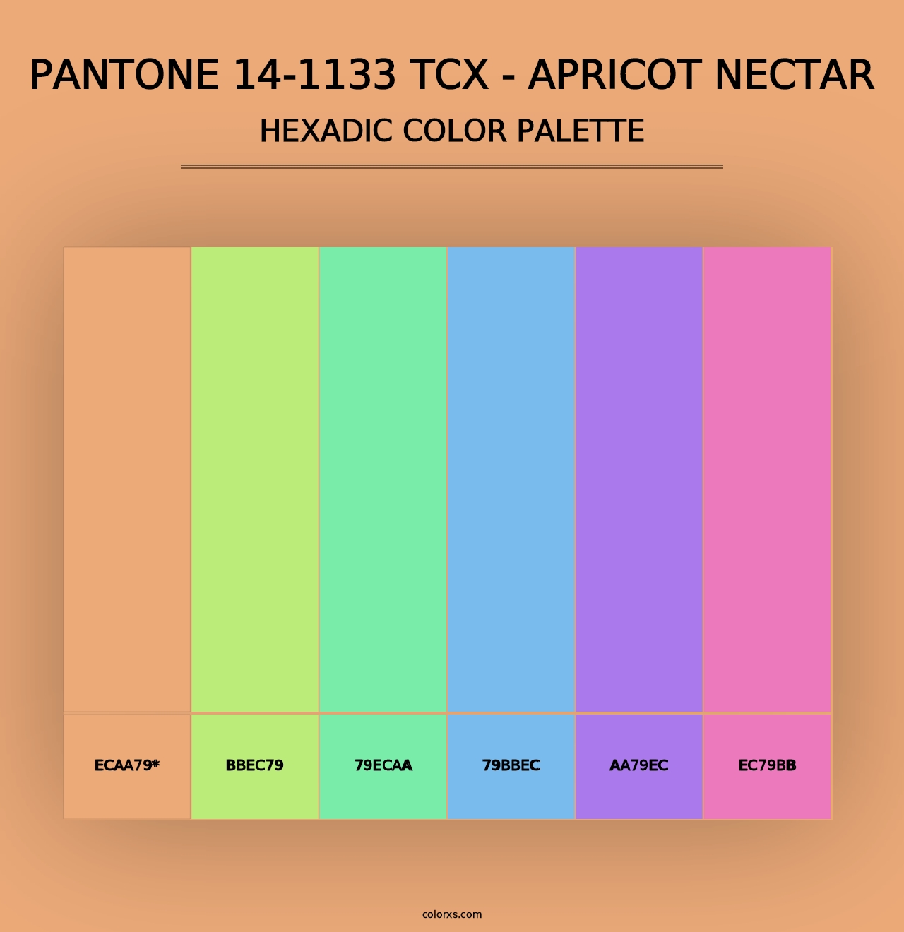 PANTONE 14-1133 TCX - Apricot Nectar - Hexadic Color Palette