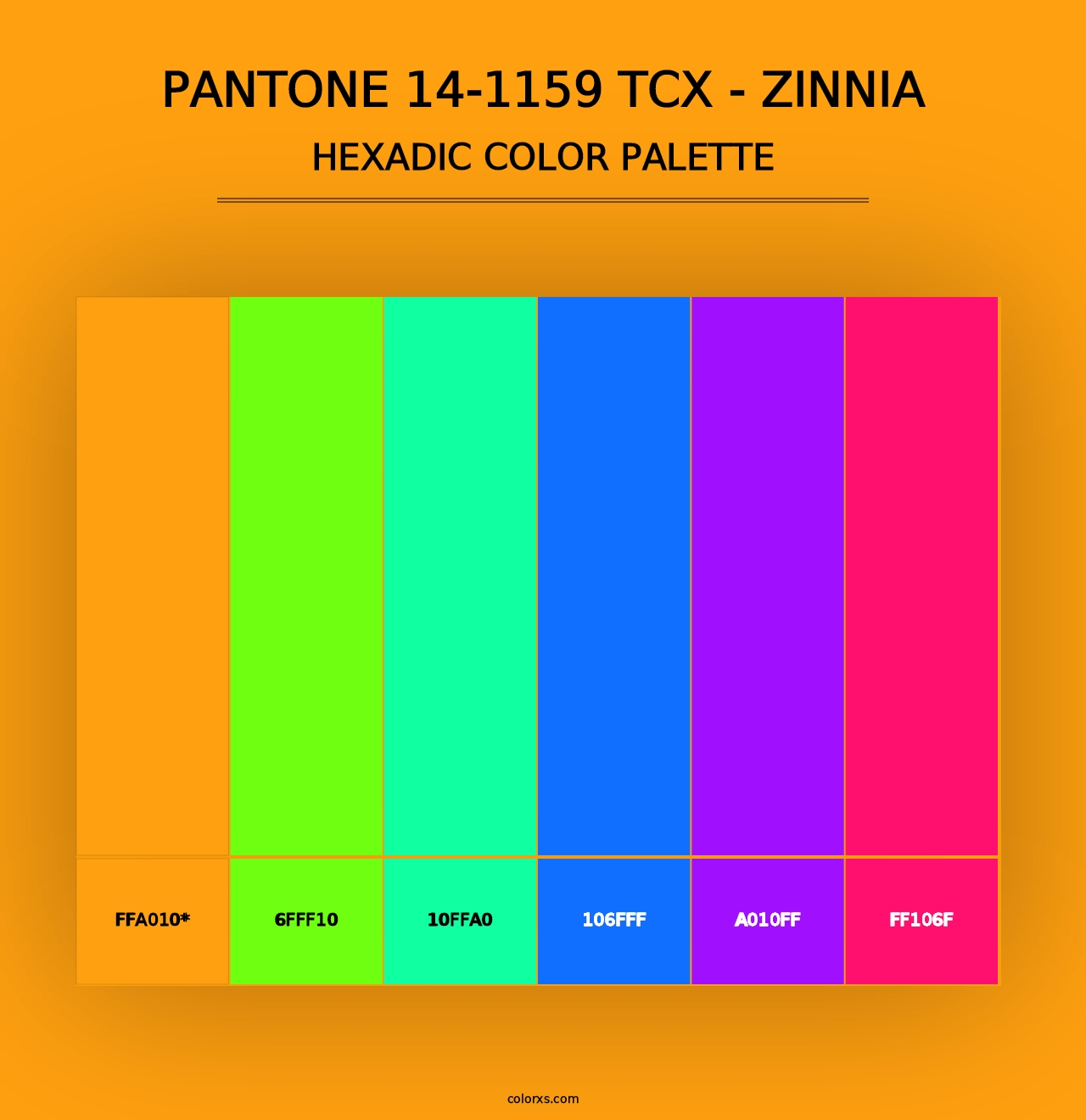 PANTONE 14-1159 TCX - Zinnia - Hexadic Color Palette