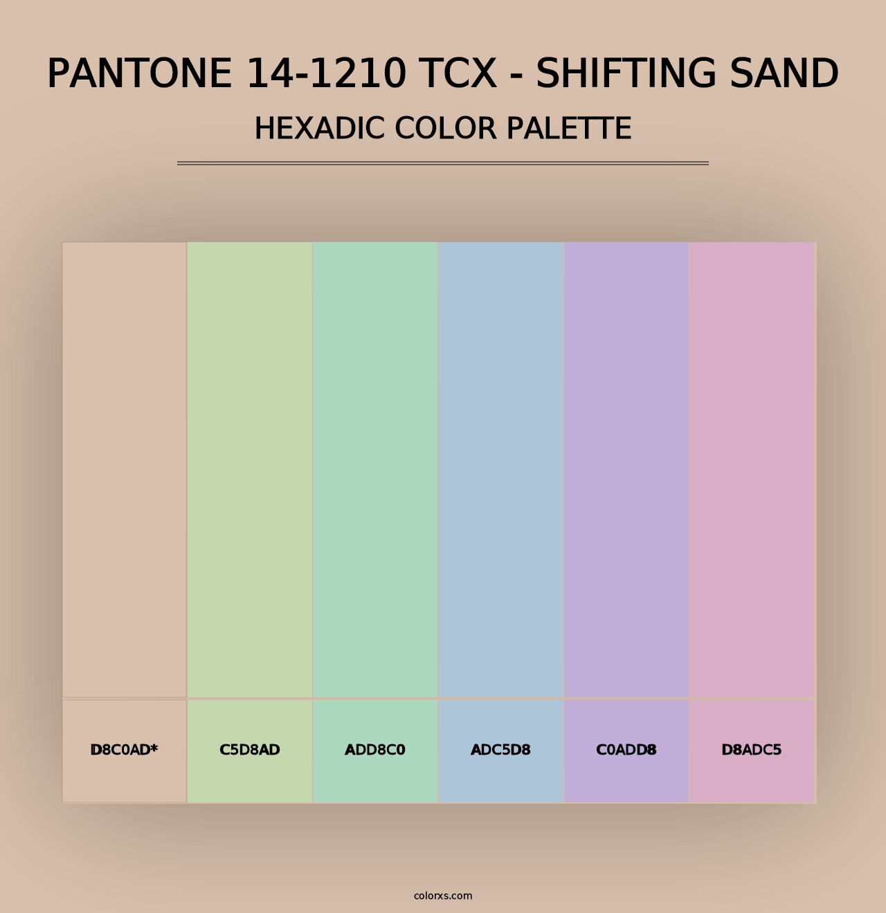 PANTONE 14-1210 TCX - Shifting Sand - Hexadic Color Palette