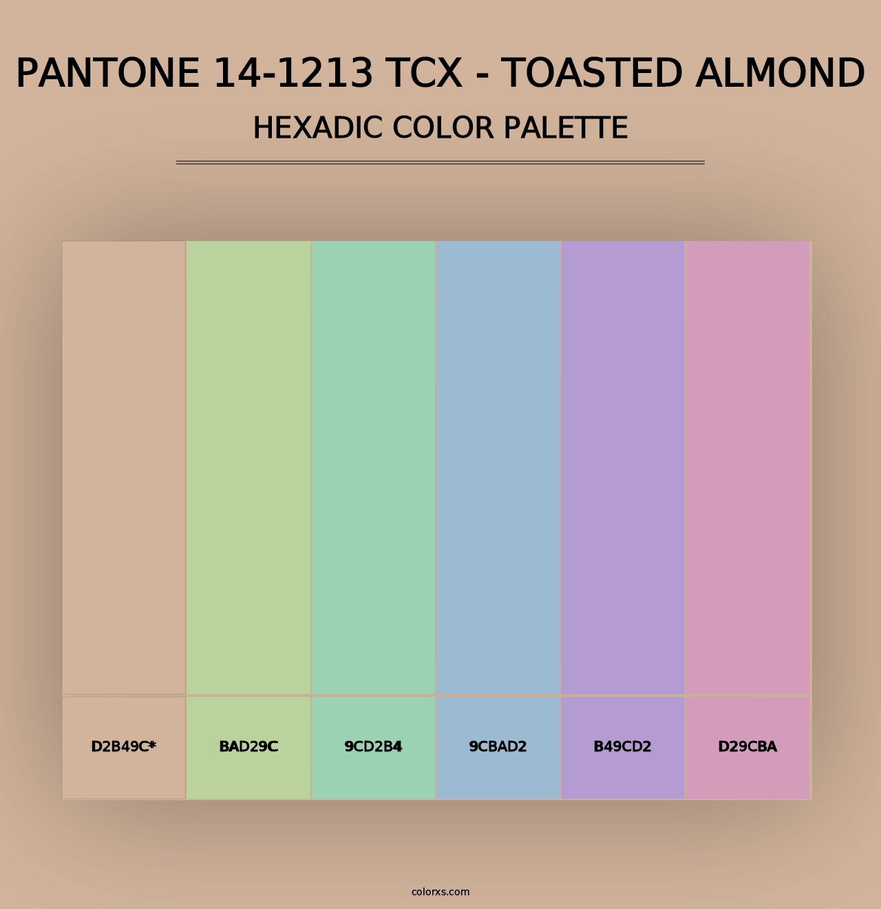 PANTONE 14-1213 TCX - Toasted Almond - Hexadic Color Palette