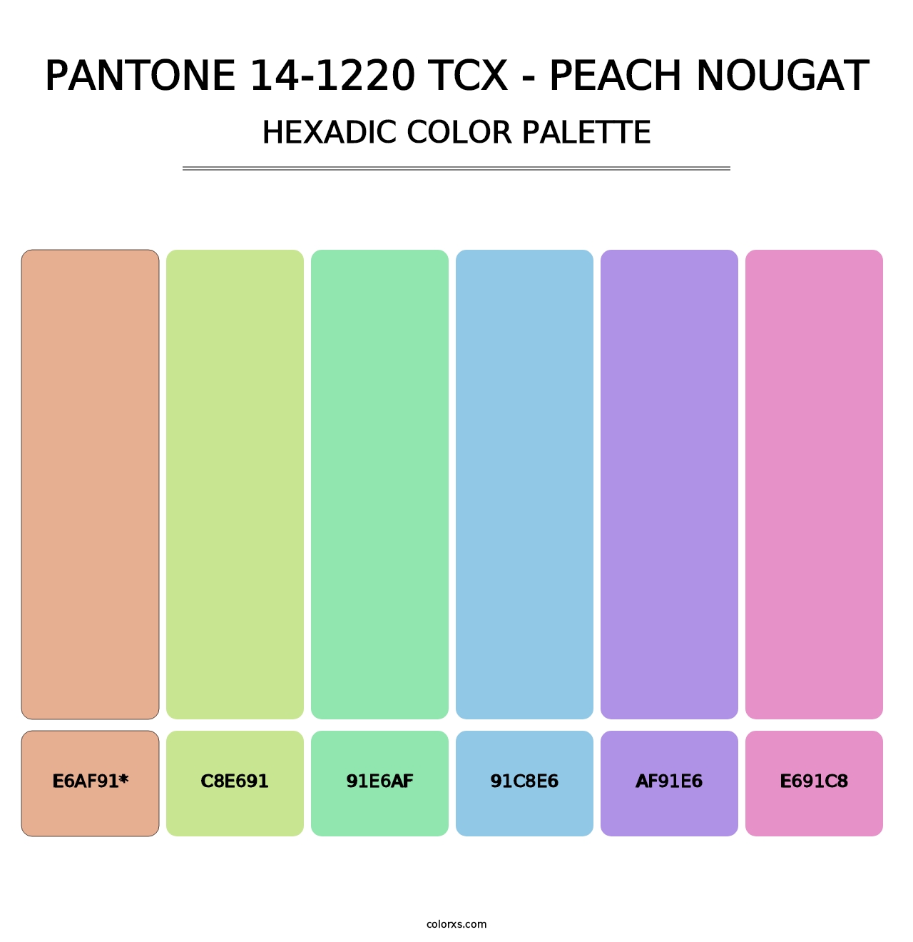 PANTONE 14-1220 TCX - Peach Nougat - Hexadic Color Palette