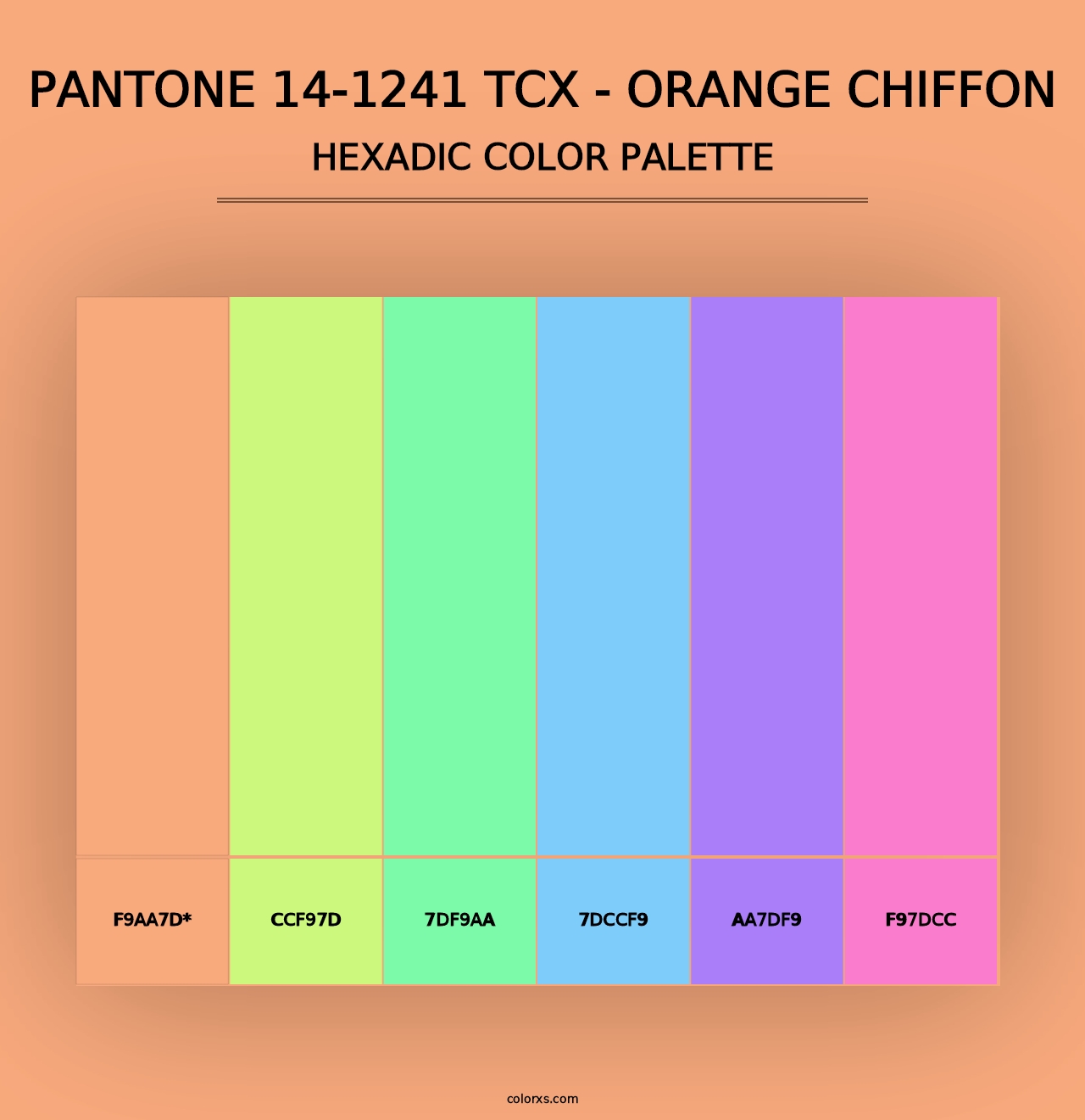 PANTONE 14-1241 TCX - Orange Chiffon - Hexadic Color Palette