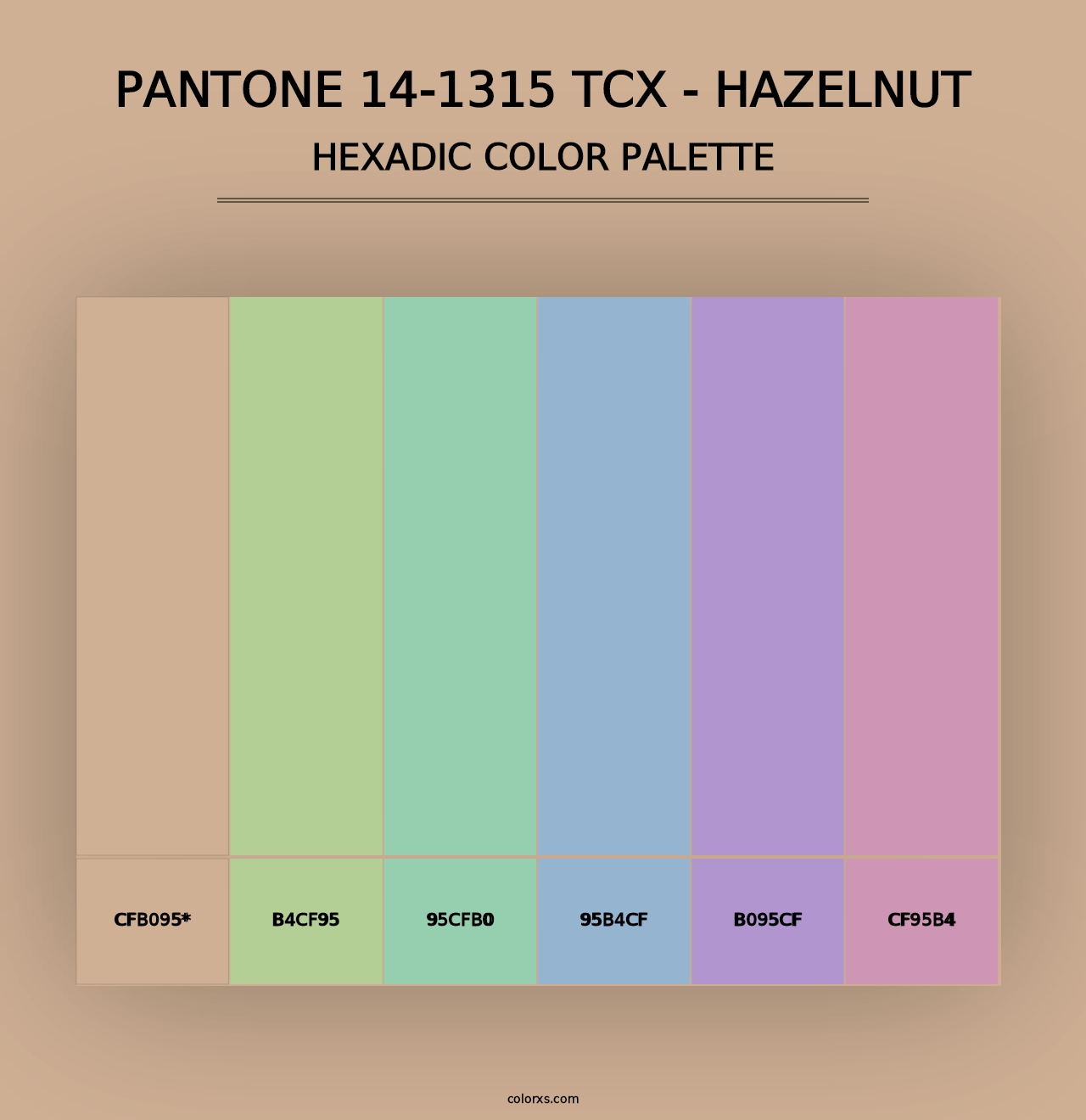 PANTONE 14-1315 TCX - Hazelnut - Hexadic Color Palette