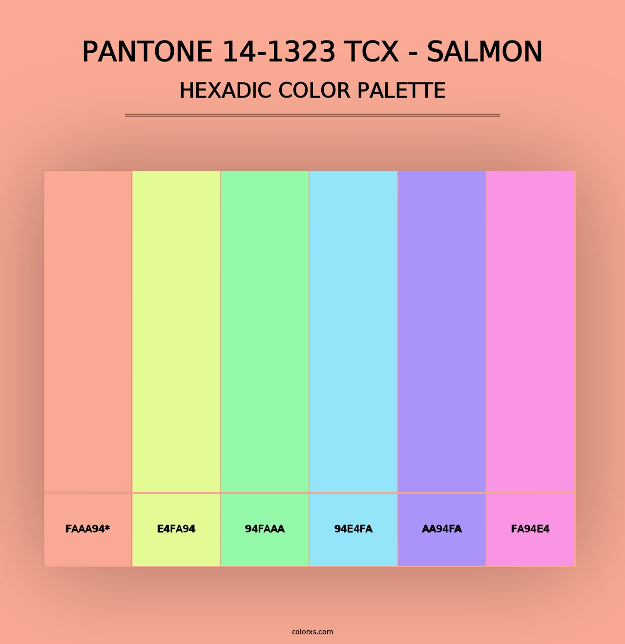 PANTONE 14-1323 TCX - Salmon - Hexadic Color Palette