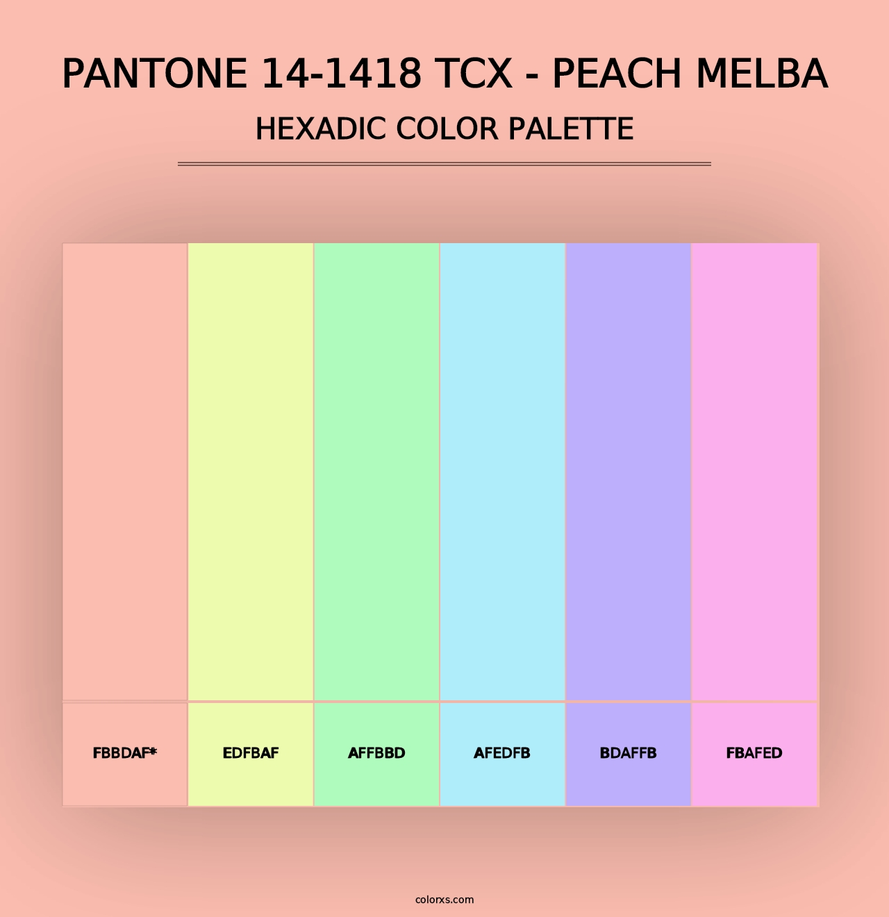 PANTONE 14-1418 TCX - Peach Melba - Hexadic Color Palette