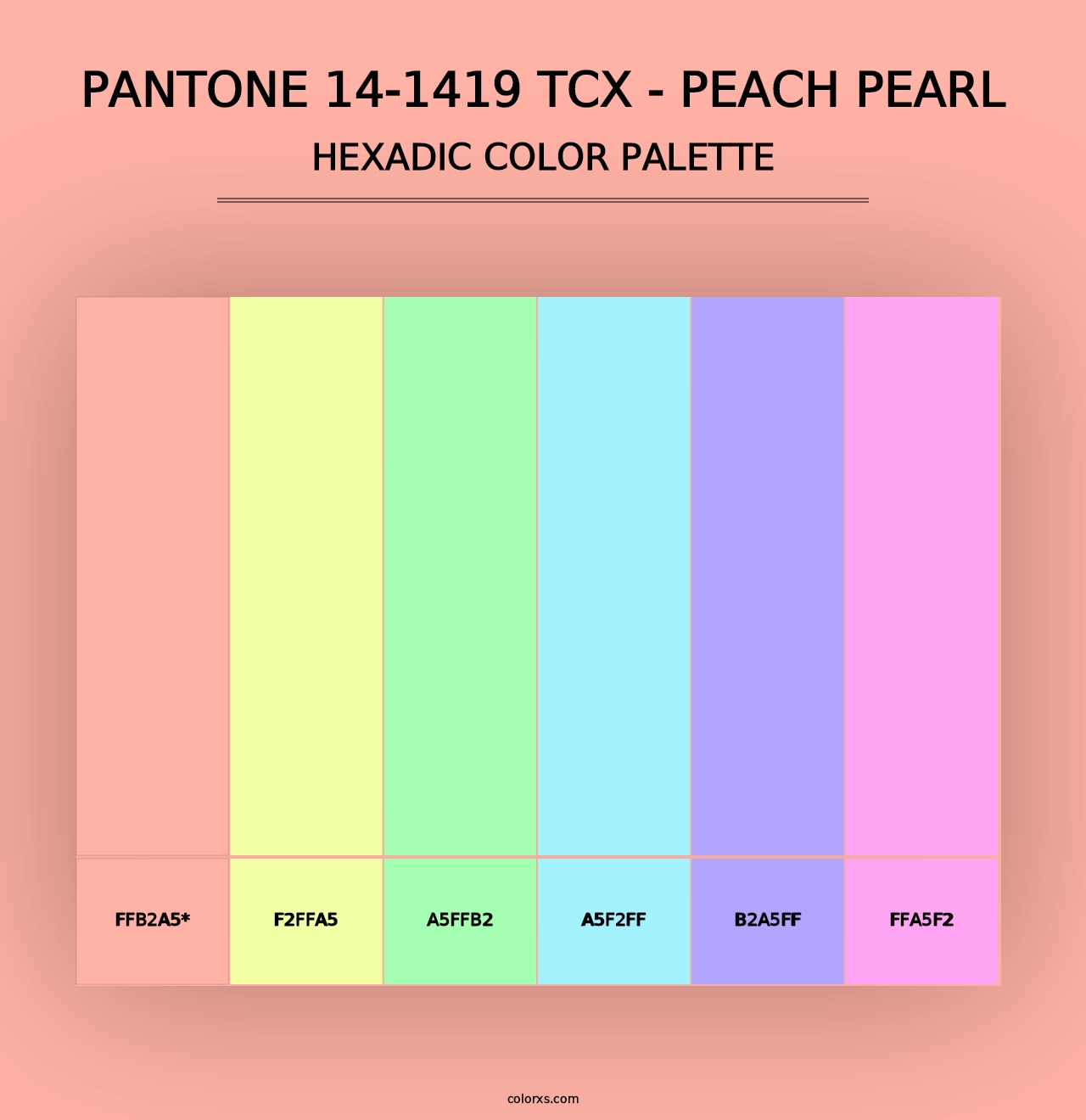 PANTONE 14-1419 TCX - Peach Pearl - Hexadic Color Palette