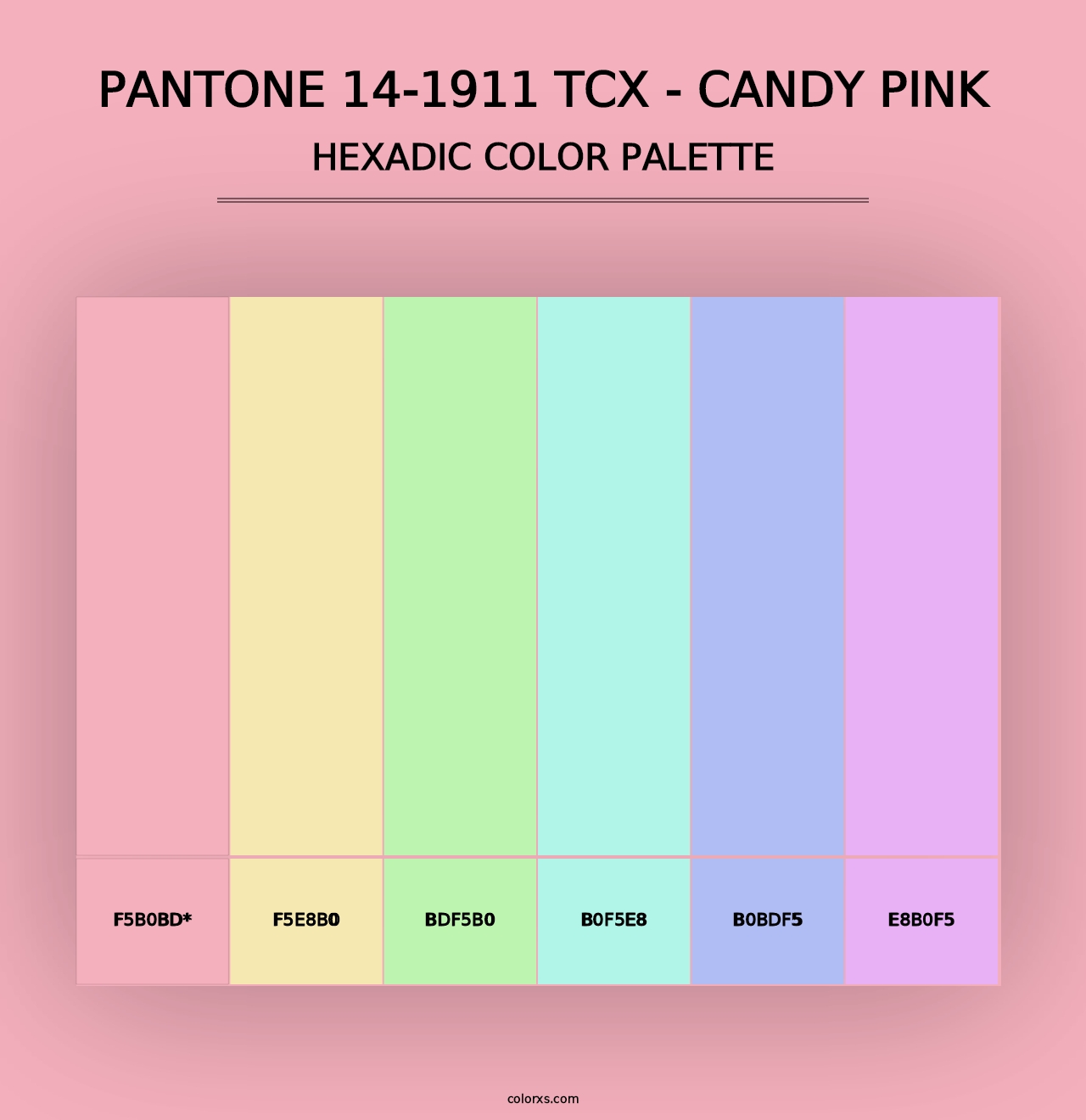 PANTONE 14-1911 TCX - Candy Pink - Hexadic Color Palette