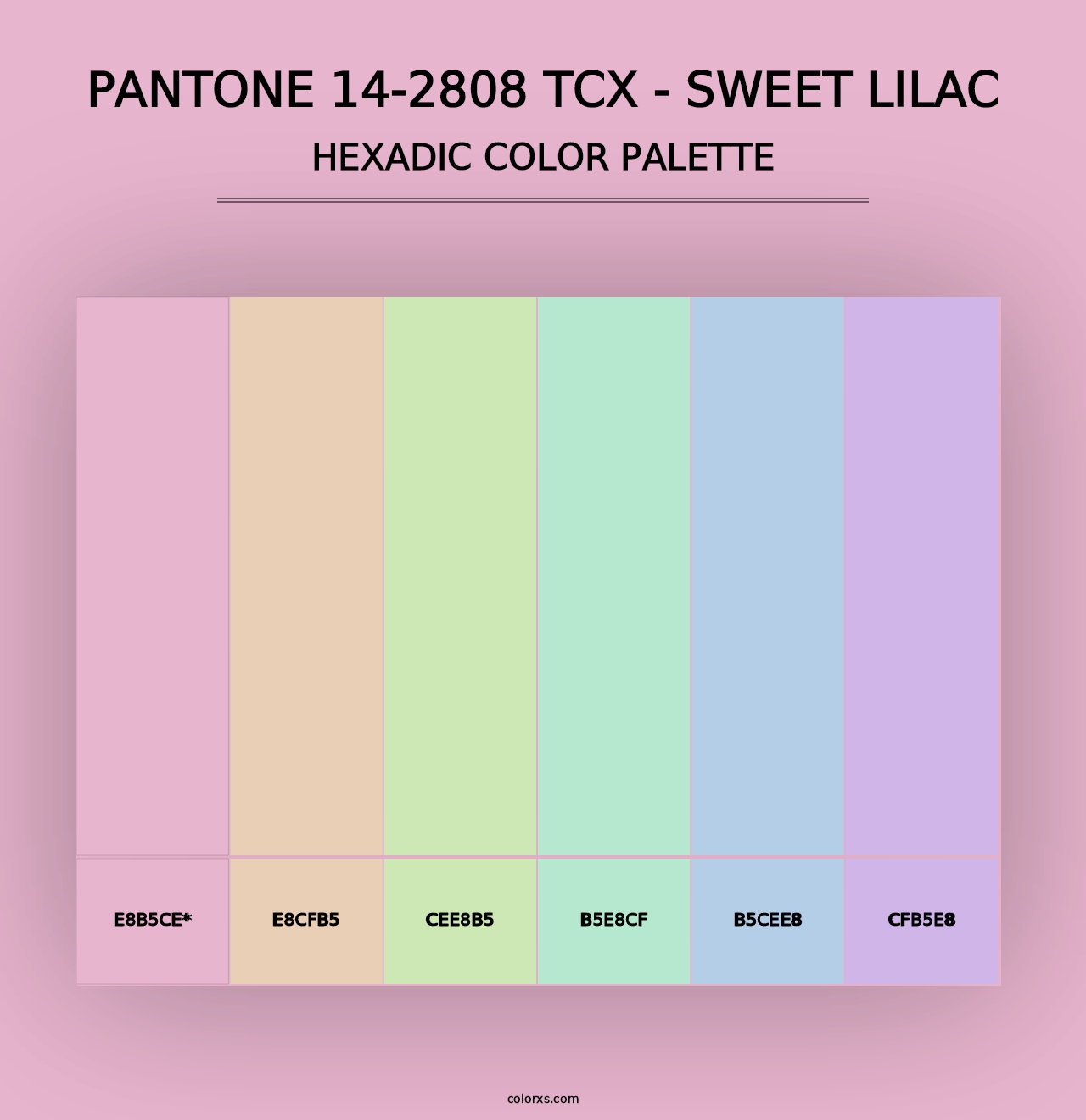 PANTONE 14-2808 TCX - Sweet Lilac - Hexadic Color Palette