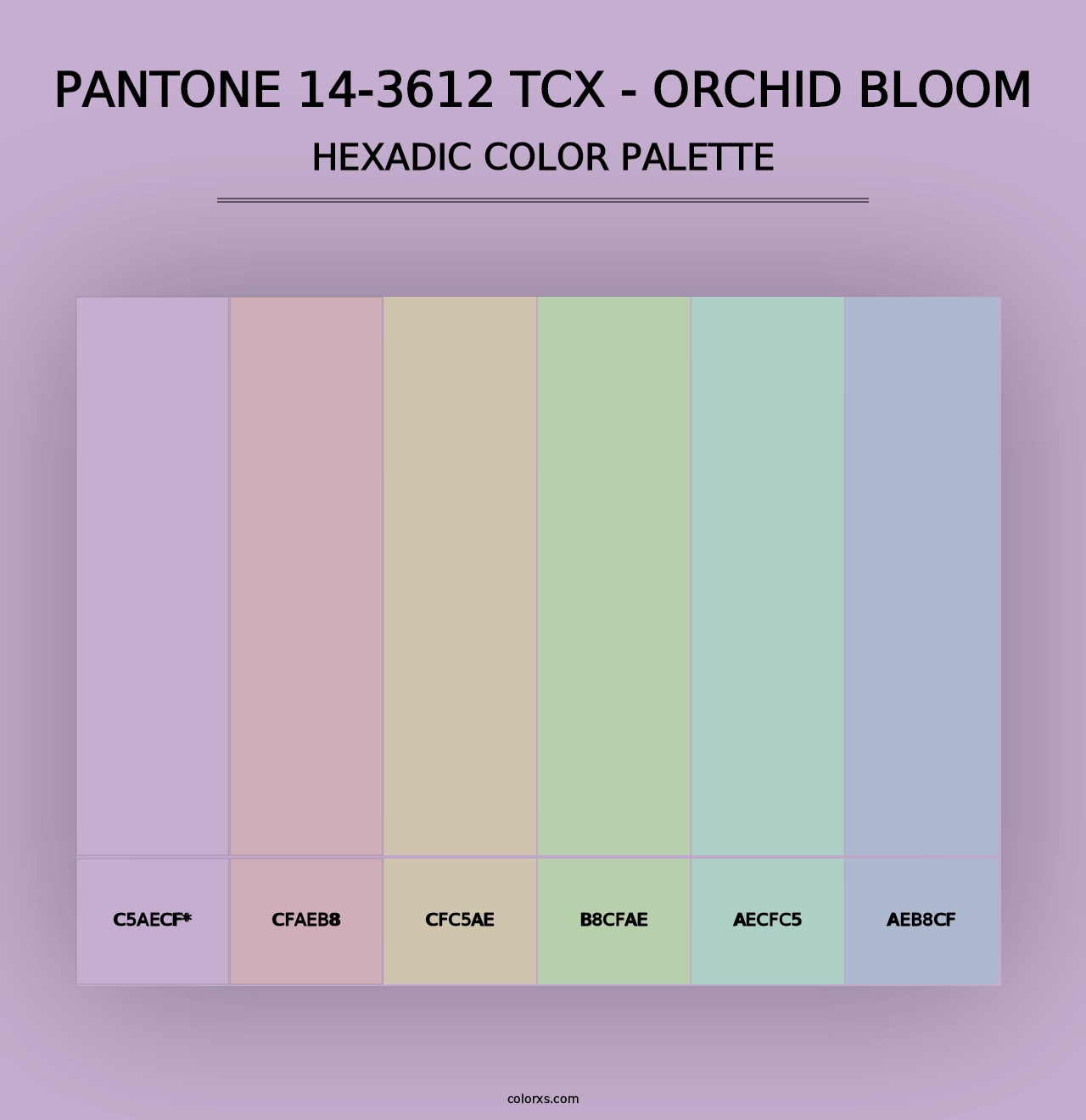 PANTONE 14-3612 TCX - Orchid Bloom - Hexadic Color Palette