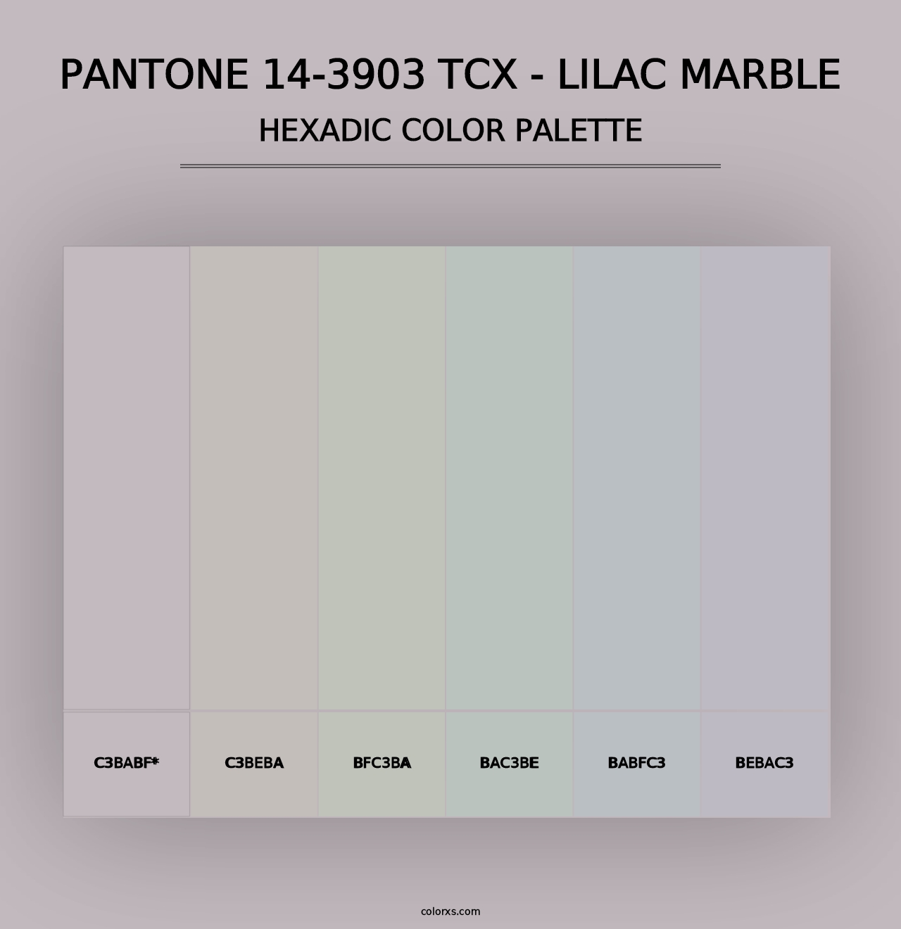 PANTONE 14-3903 TCX - Lilac Marble - Hexadic Color Palette