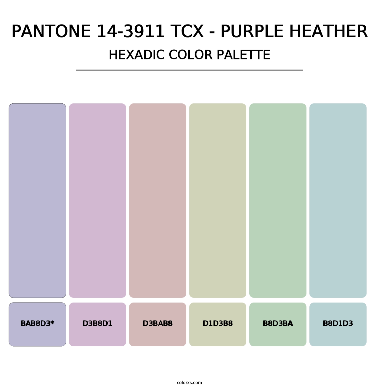 PANTONE 14-3911 TCX - Purple Heather - Hexadic Color Palette