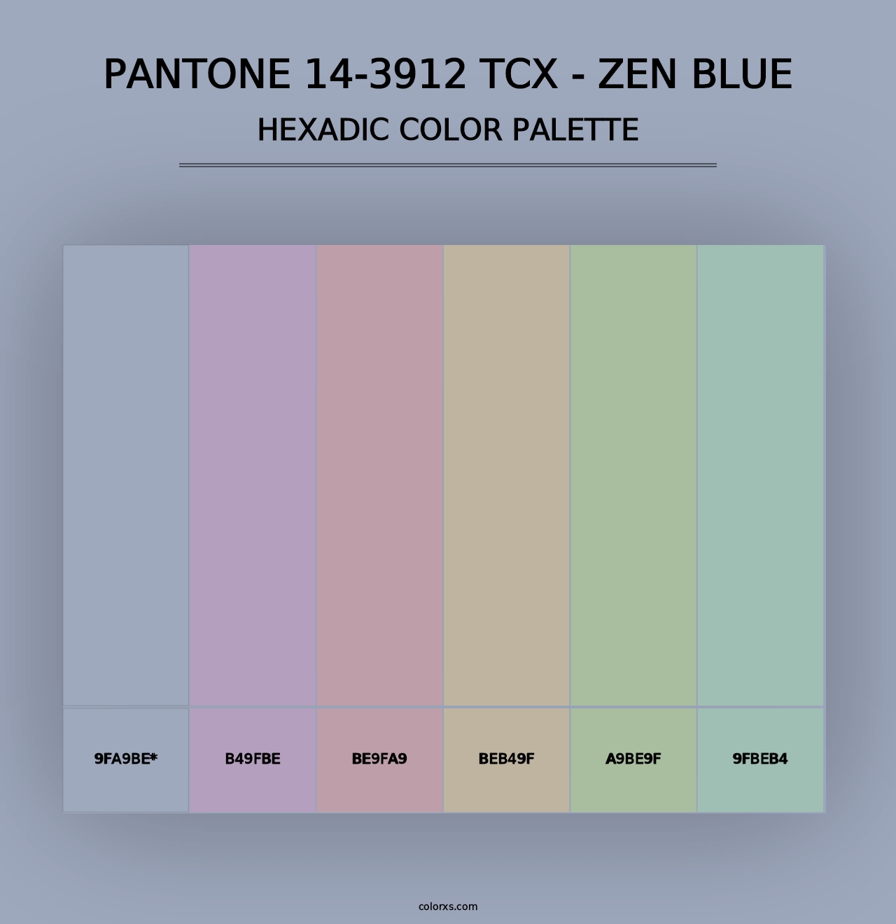 PANTONE 14-3912 TCX - Zen Blue - Hexadic Color Palette