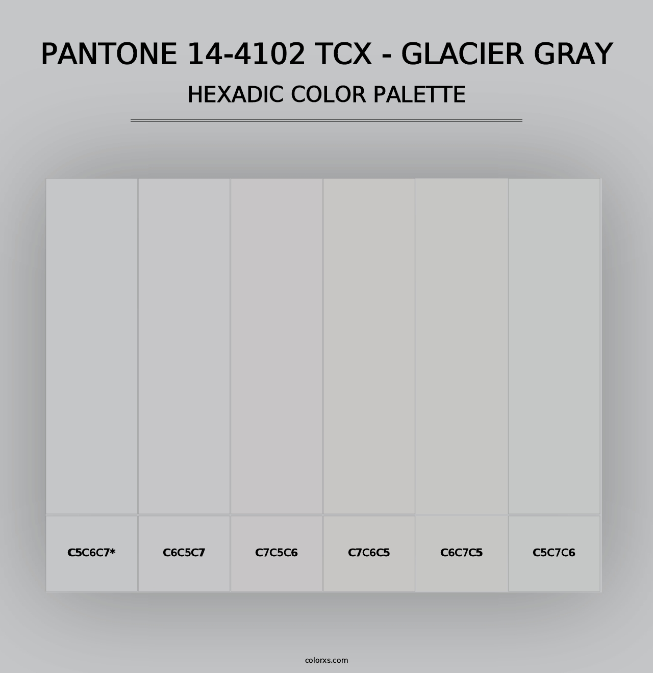 PANTONE 14-4102 TCX - Glacier Gray - Hexadic Color Palette