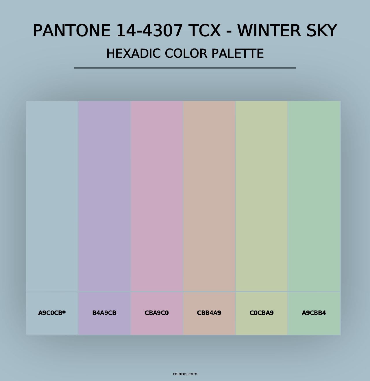 PANTONE 14-4307 TCX - Winter Sky - Hexadic Color Palette