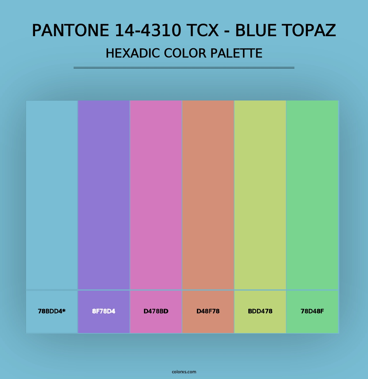 PANTONE 14-4310 TCX - Blue Topaz - Hexadic Color Palette