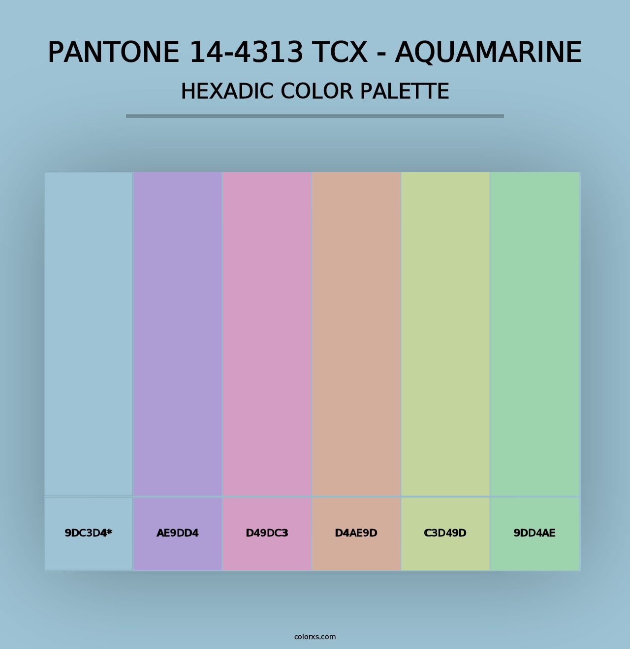 PANTONE 14-4313 TCX - Aquamarine - Hexadic Color Palette