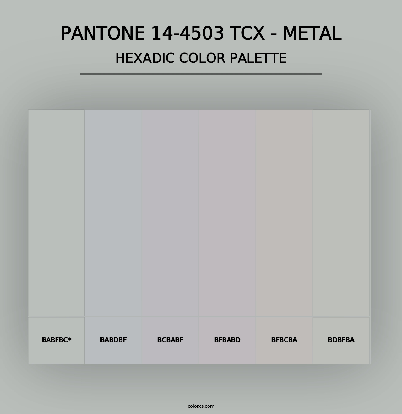 PANTONE 14-4503 TCX - Metal - Hexadic Color Palette