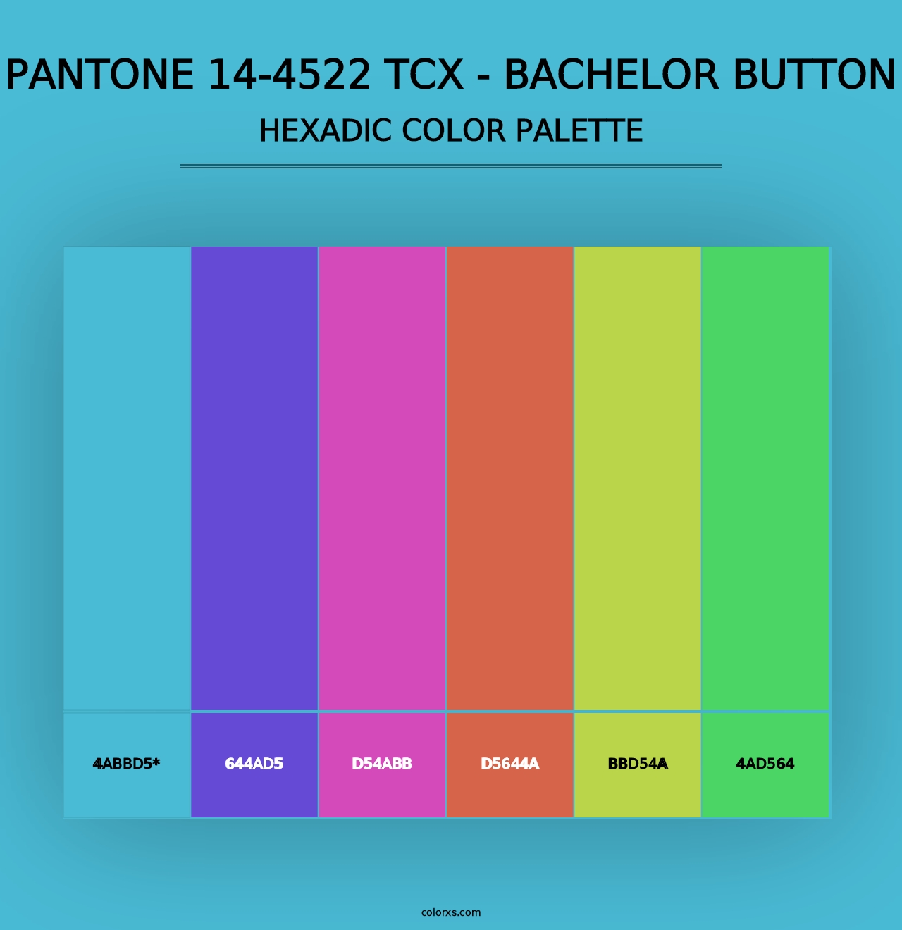 PANTONE 14-4522 TCX - Bachelor Button - Hexadic Color Palette