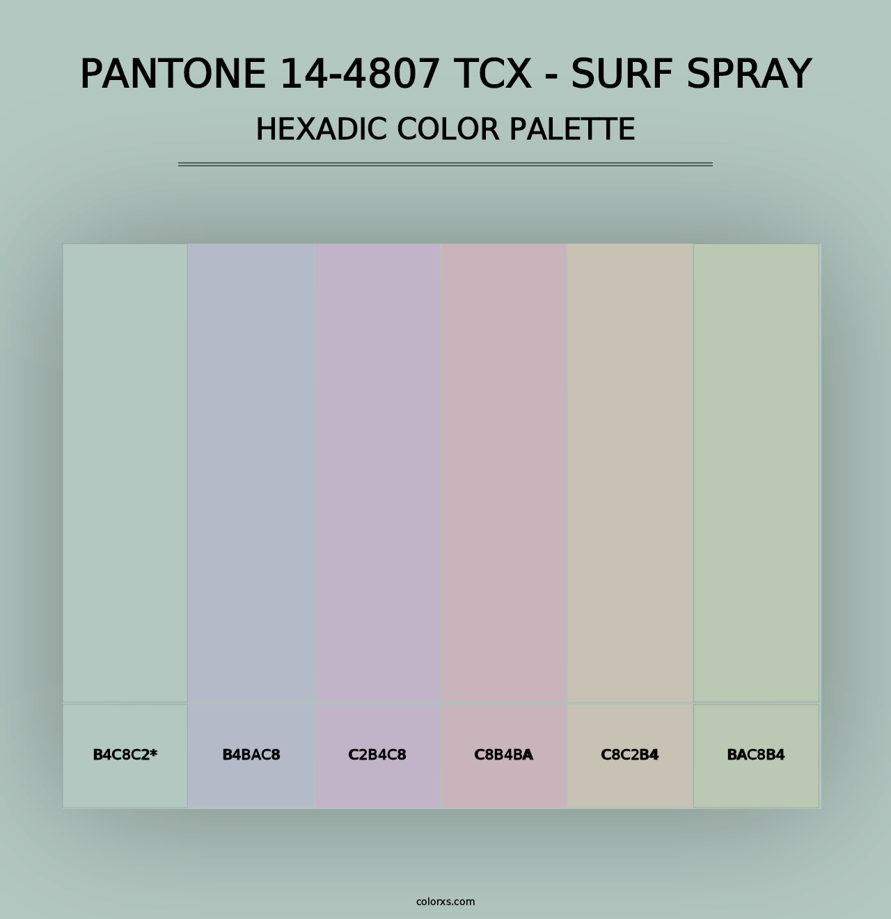 PANTONE 14-4807 TCX - Surf Spray - Hexadic Color Palette