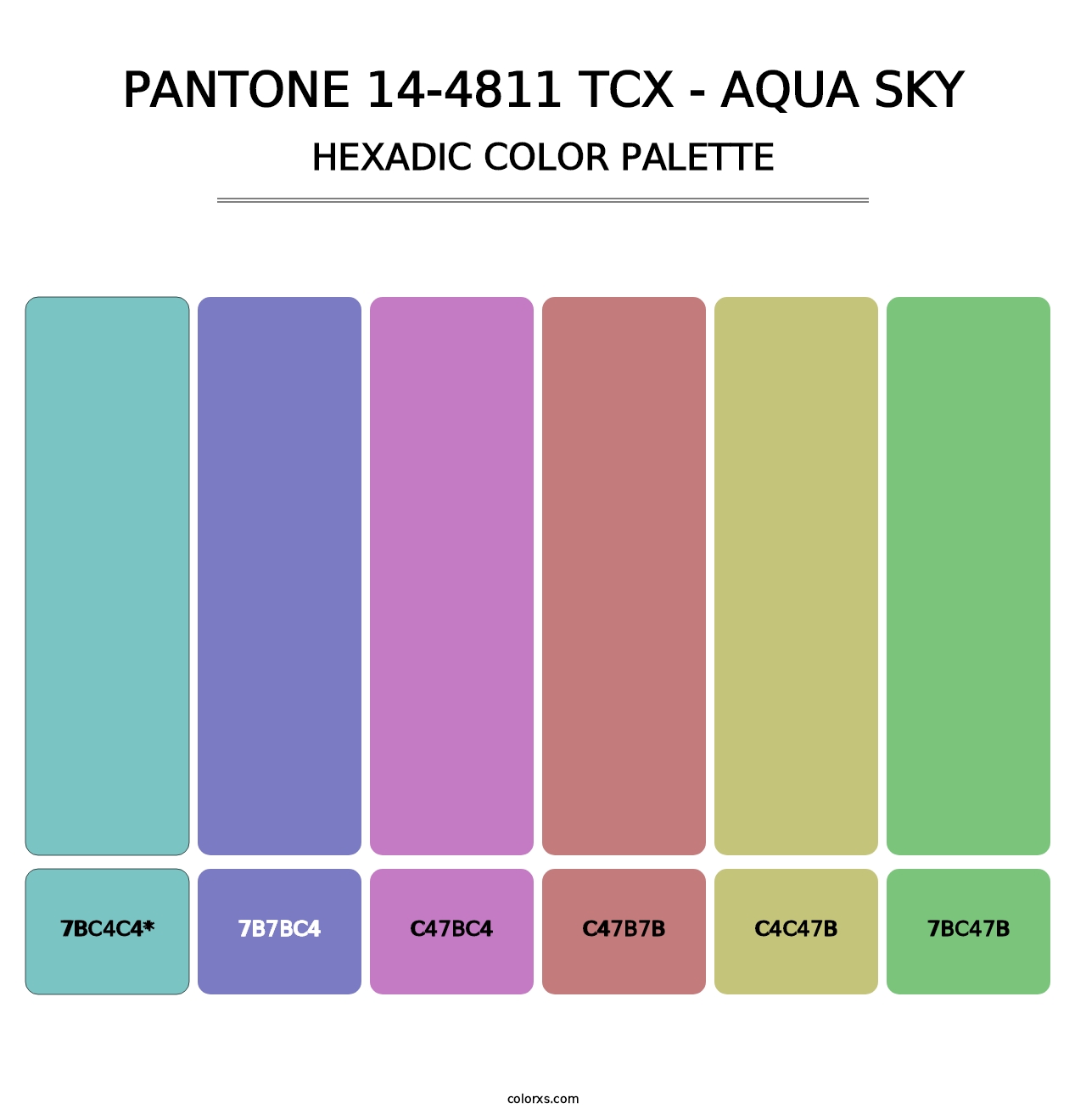 PANTONE 14-4811 TCX - Aqua Sky - Hexadic Color Palette