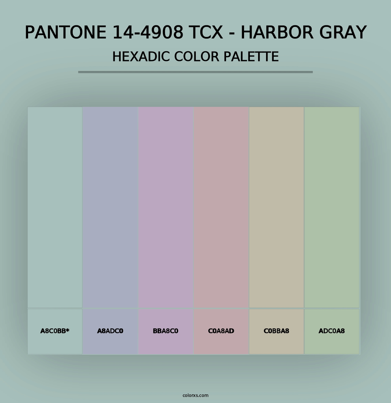 PANTONE 14-4908 TCX - Harbor Gray - Hexadic Color Palette