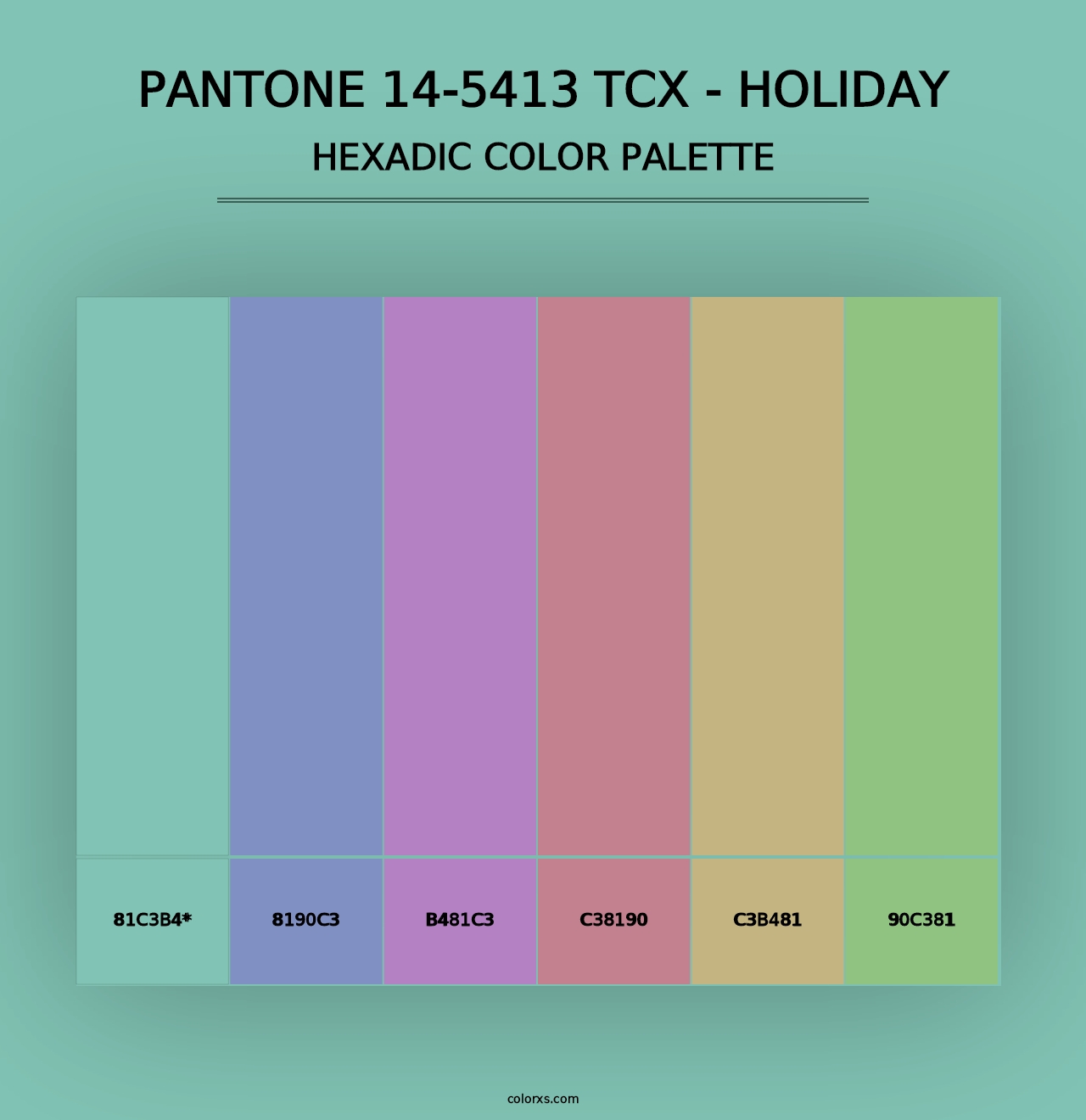 PANTONE 14-5413 TCX - Holiday - Hexadic Color Palette