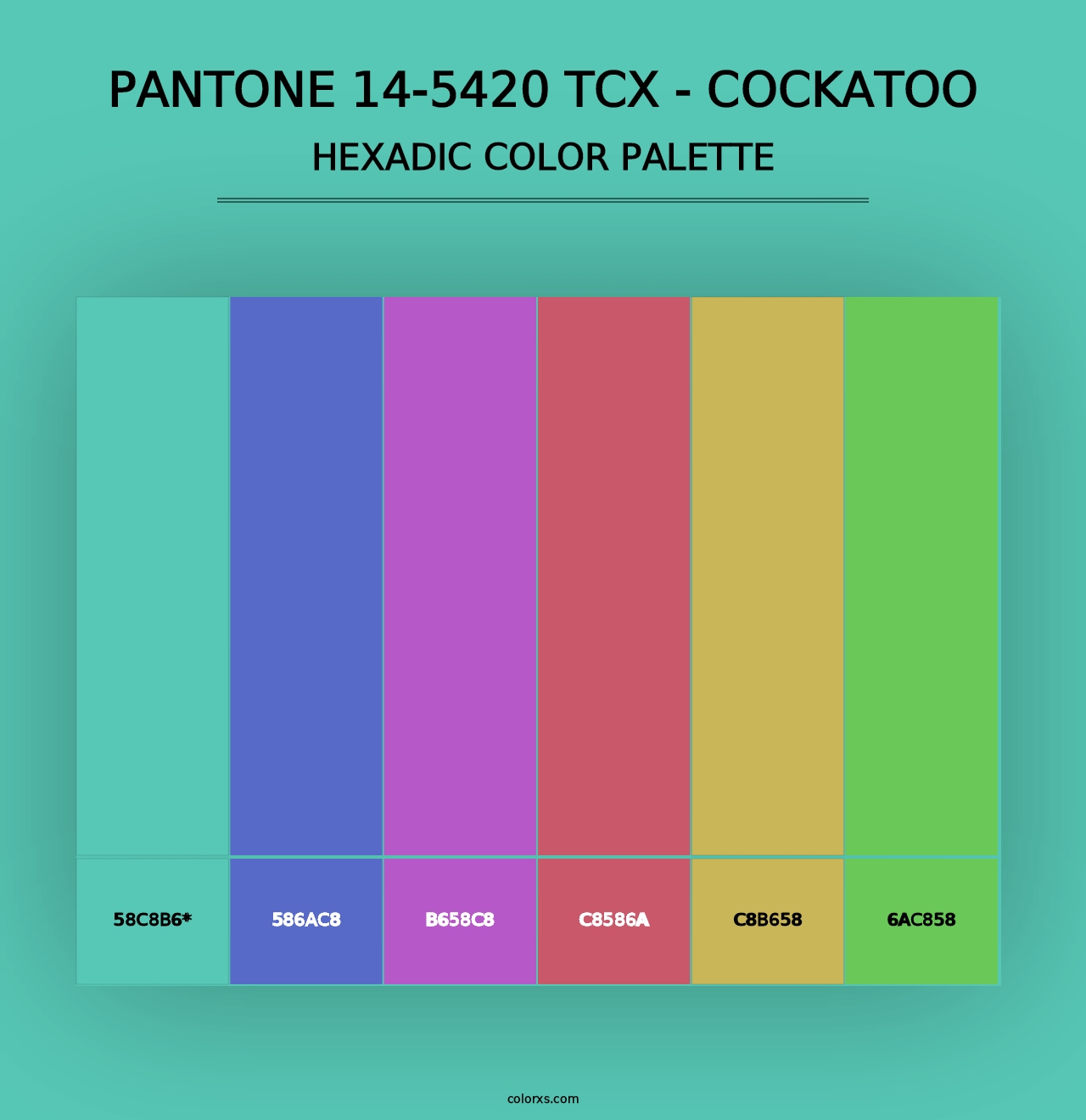 PANTONE 14-5420 TCX - Cockatoo - Hexadic Color Palette