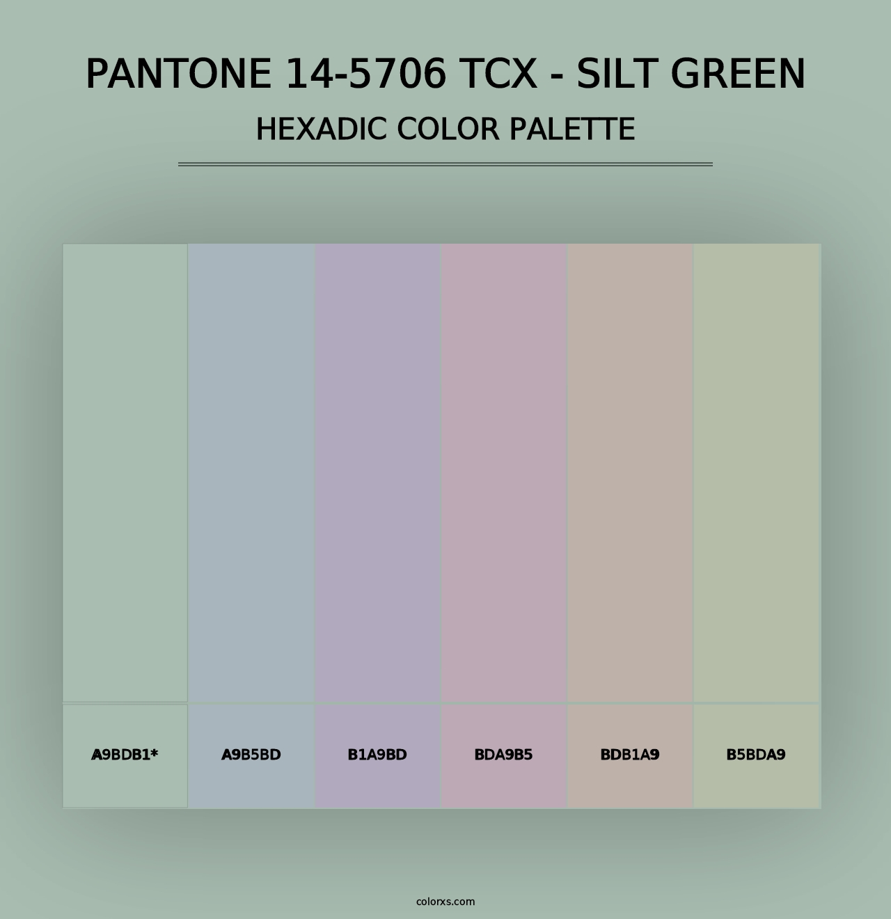 PANTONE 14-5706 TCX - Silt Green - Hexadic Color Palette