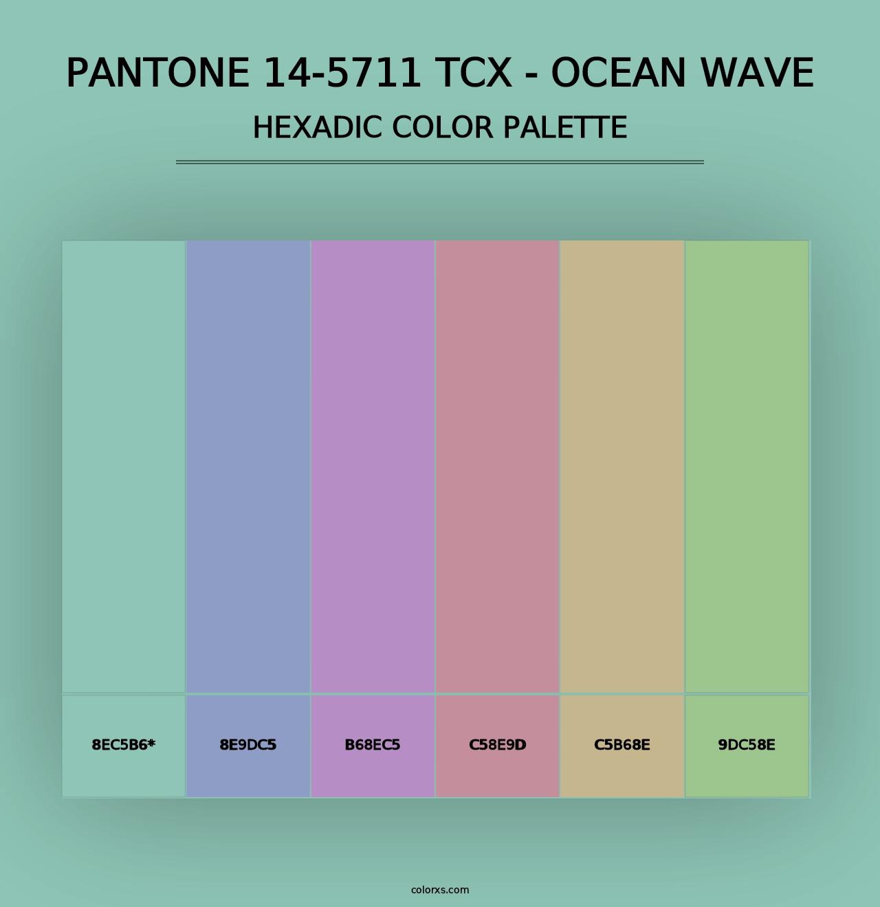 PANTONE 14-5711 TCX - Ocean Wave - Hexadic Color Palette