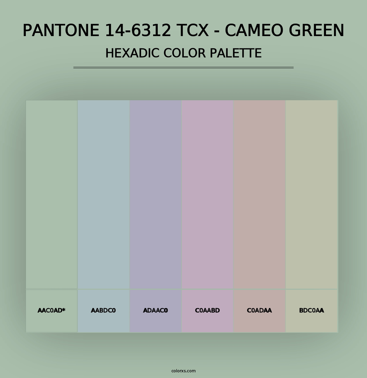 PANTONE 14-6312 TCX - Cameo Green - Hexadic Color Palette