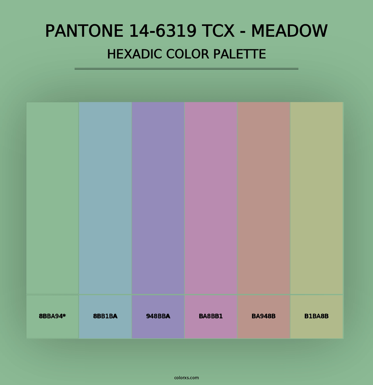 PANTONE 14-6319 TCX - Meadow - Hexadic Color Palette