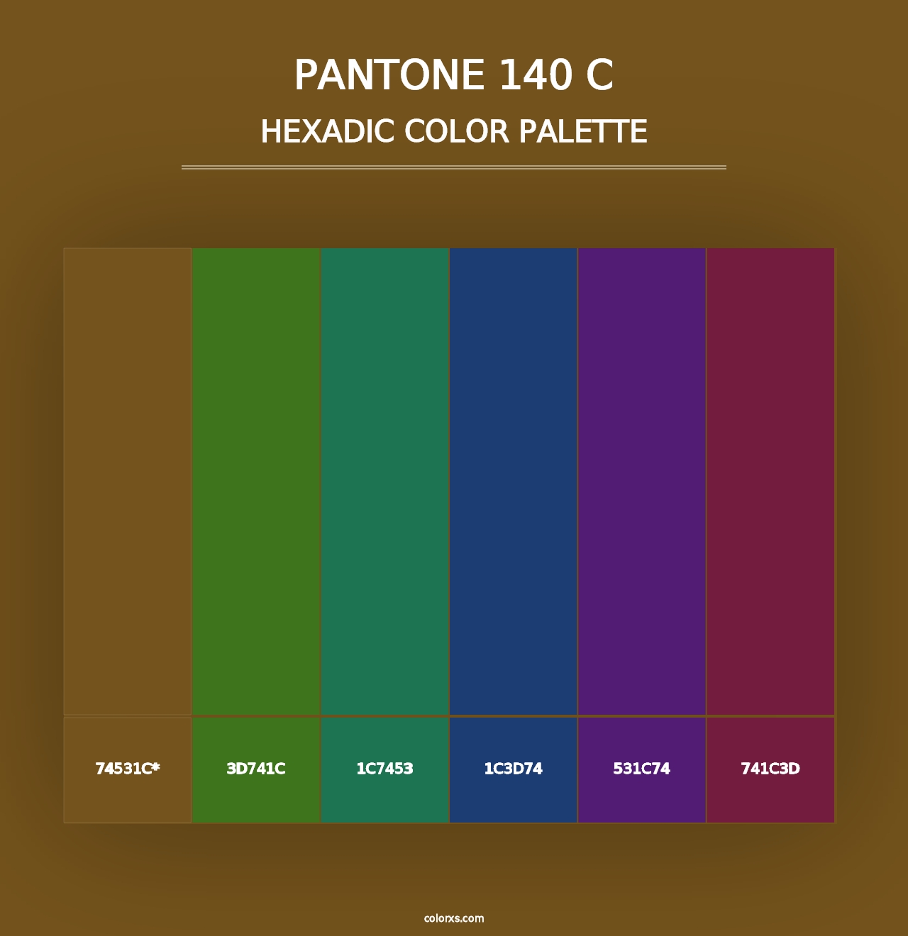 PANTONE 140 C - Hexadic Color Palette