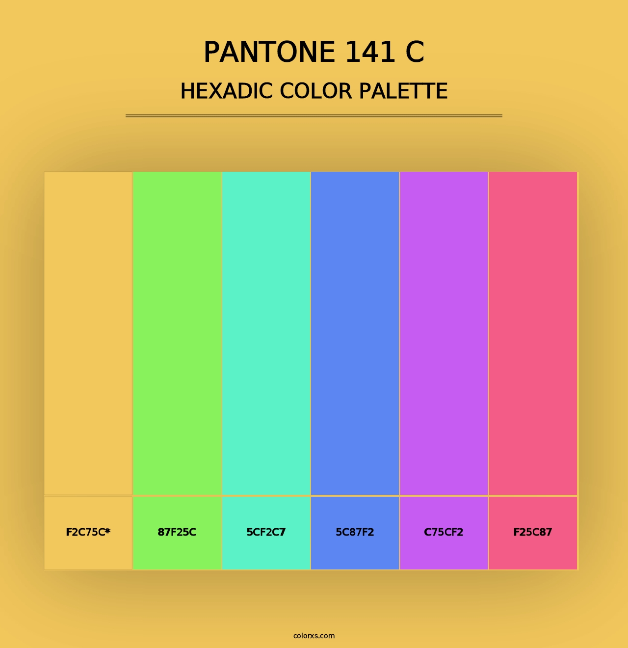 PANTONE 141 C - Hexadic Color Palette