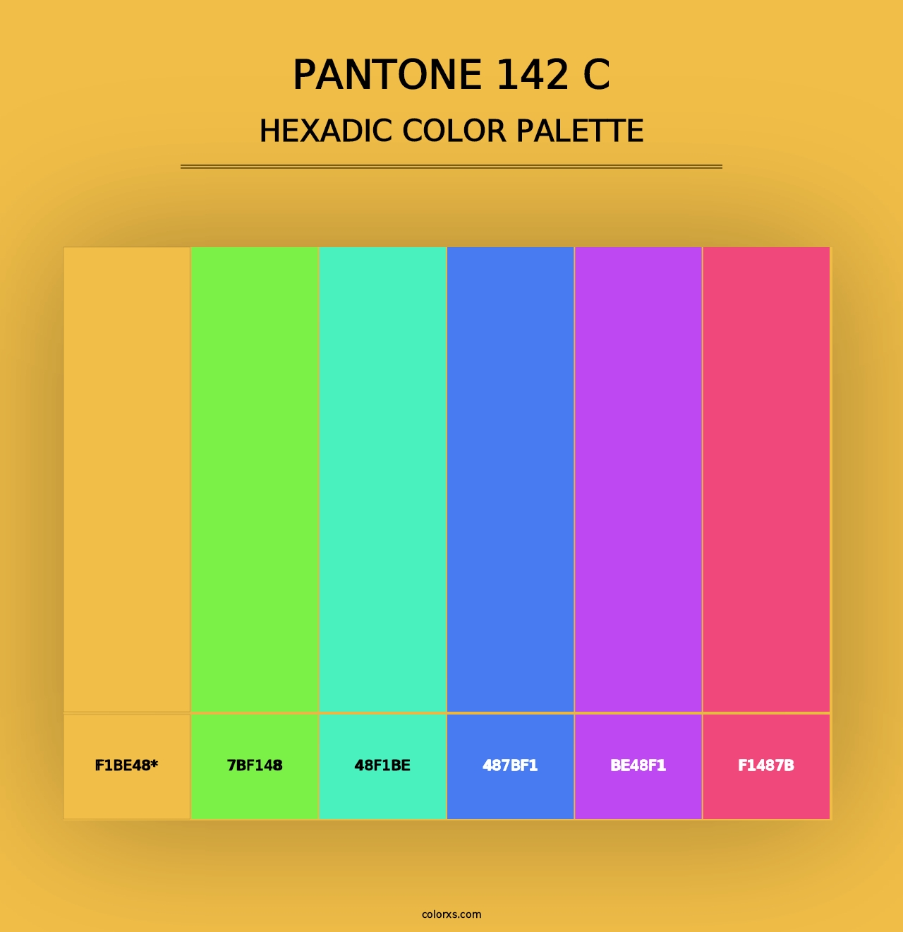 PANTONE 142 C - Hexadic Color Palette