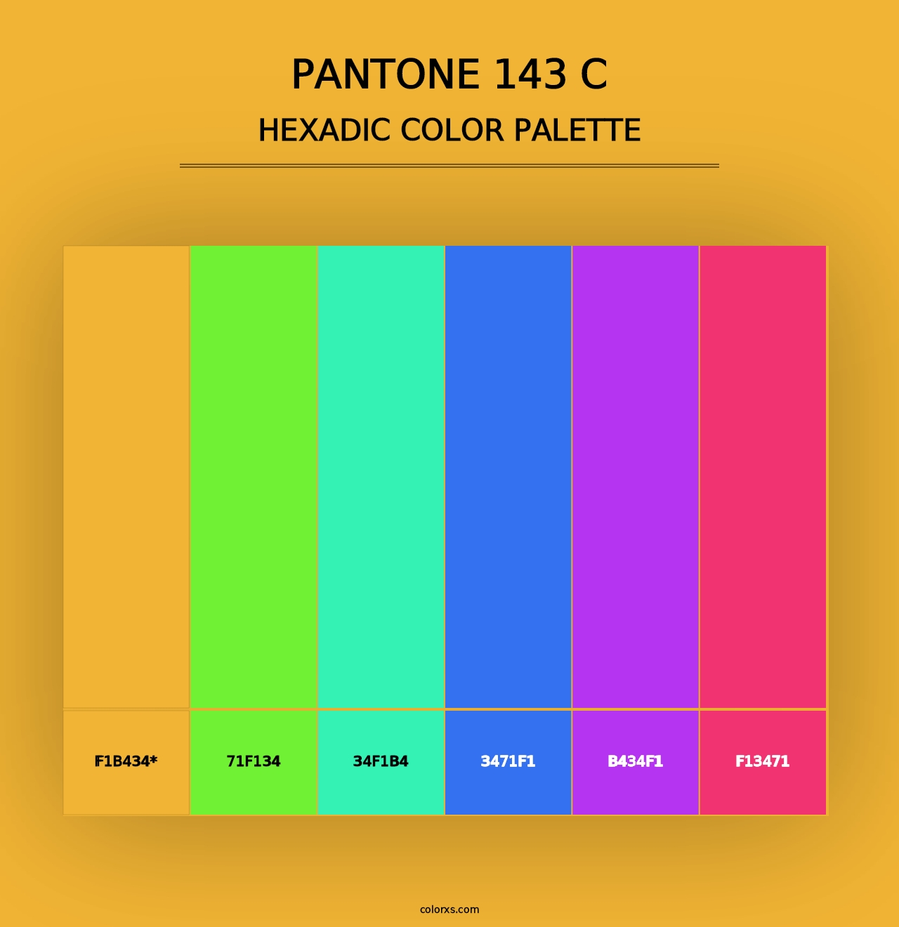 PANTONE 143 C - Hexadic Color Palette