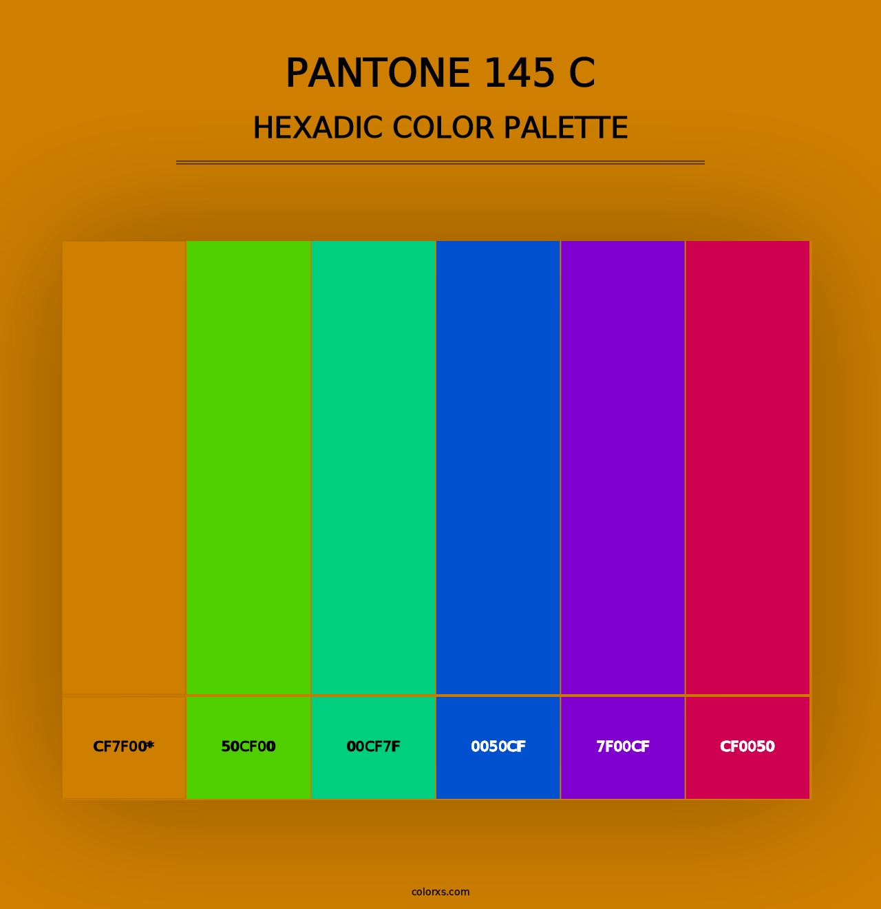 PANTONE 145 C - Hexadic Color Palette