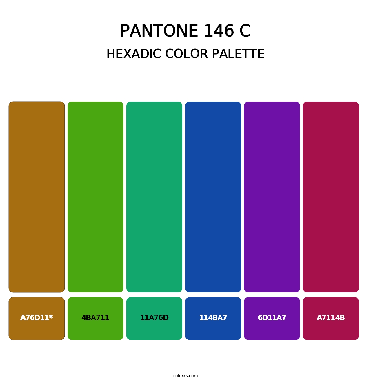 PANTONE 146 C - Hexadic Color Palette