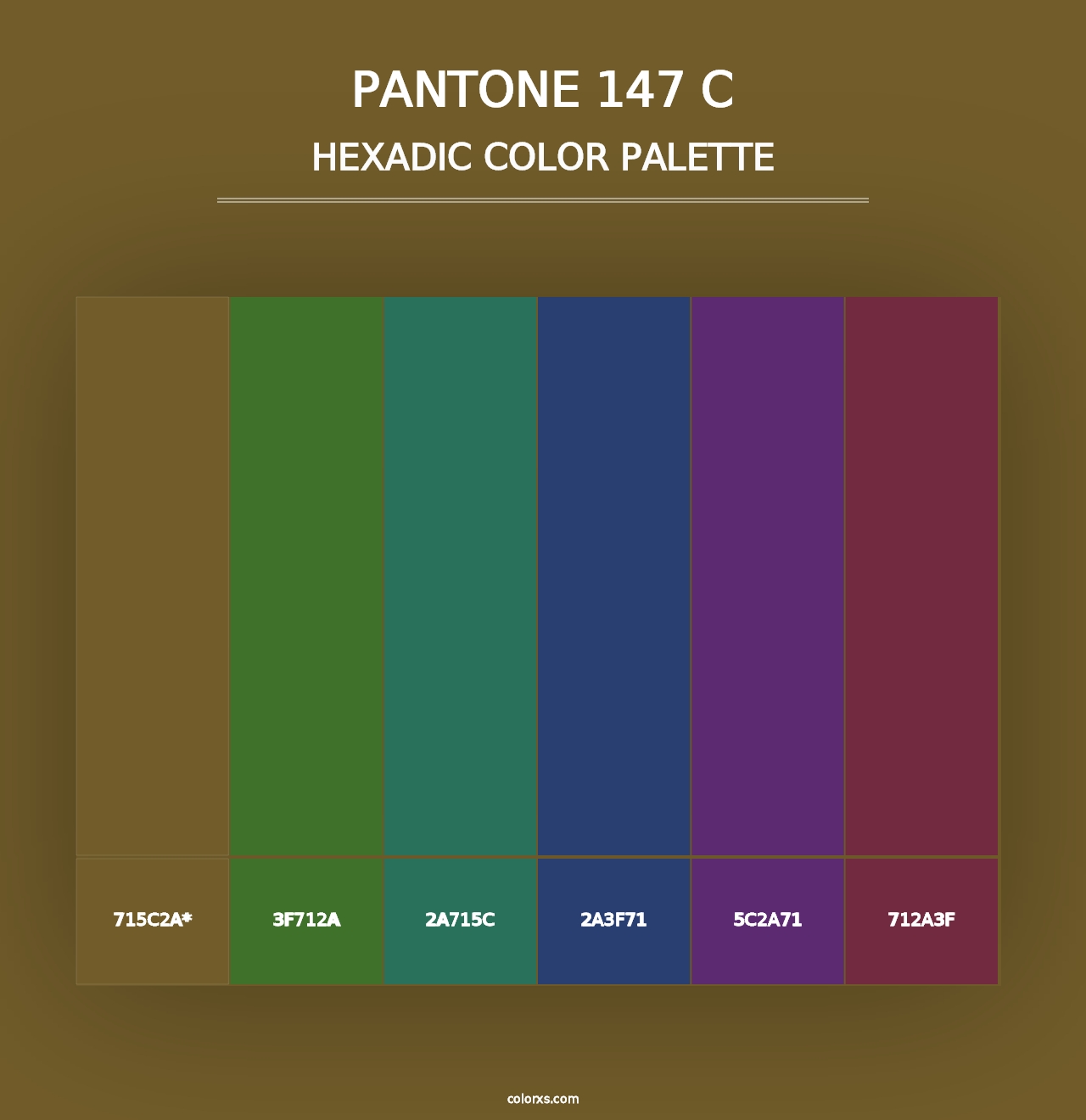 PANTONE 147 C - Hexadic Color Palette